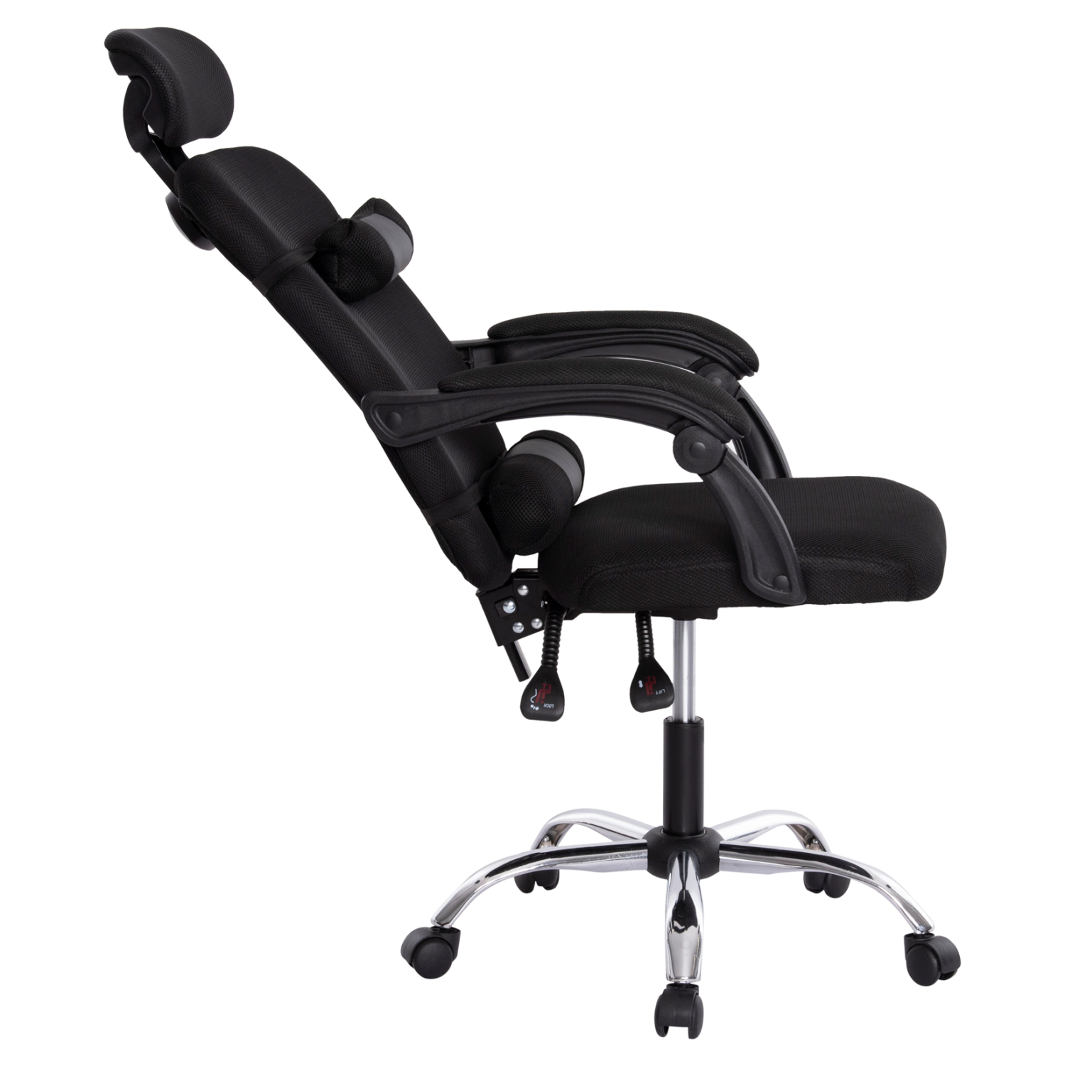 ΚΑΡΕΚΛΑ ΓΡΑΦΕΙΟΥ CRONER HM1196.01 ΜΑΥΡΟ MESH-ΜΕΤΑΛ.ΒΑΣΗ-NYLON ΣΚΕΛΕΤΟΣ 58x99x120Υεκ. - Image 5