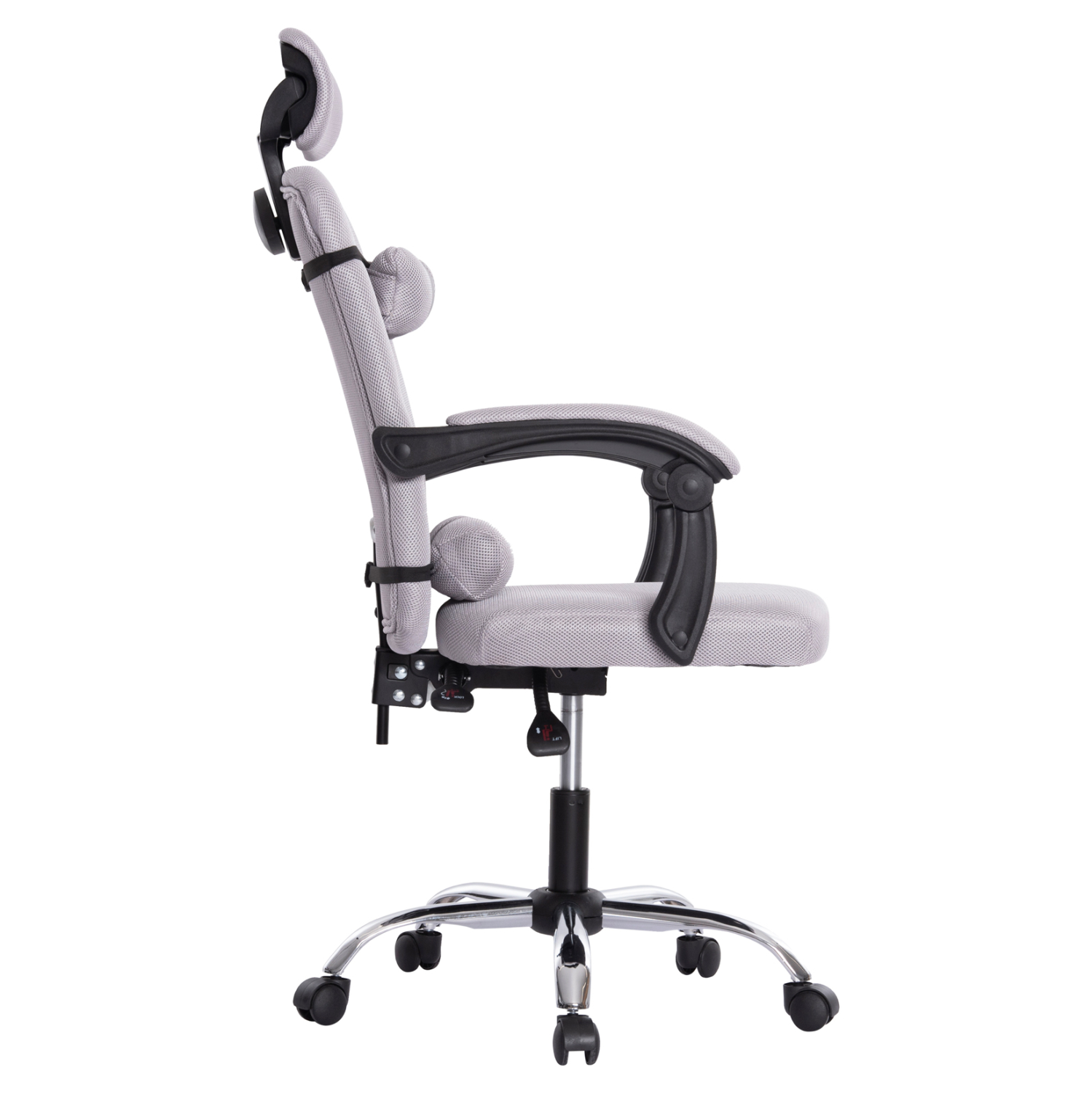 ΚΑΡΕΚΛΑ ΓΡΑΦΕΙΟΥ CRONER HM1196.02 ΓΚΡΙ MESH-ΜΕΤΑΛ.ΒΑΣΗ-NYLON ΣΚΕΛΕΤΟΣ 58x67x124Υεκ. - Image 4