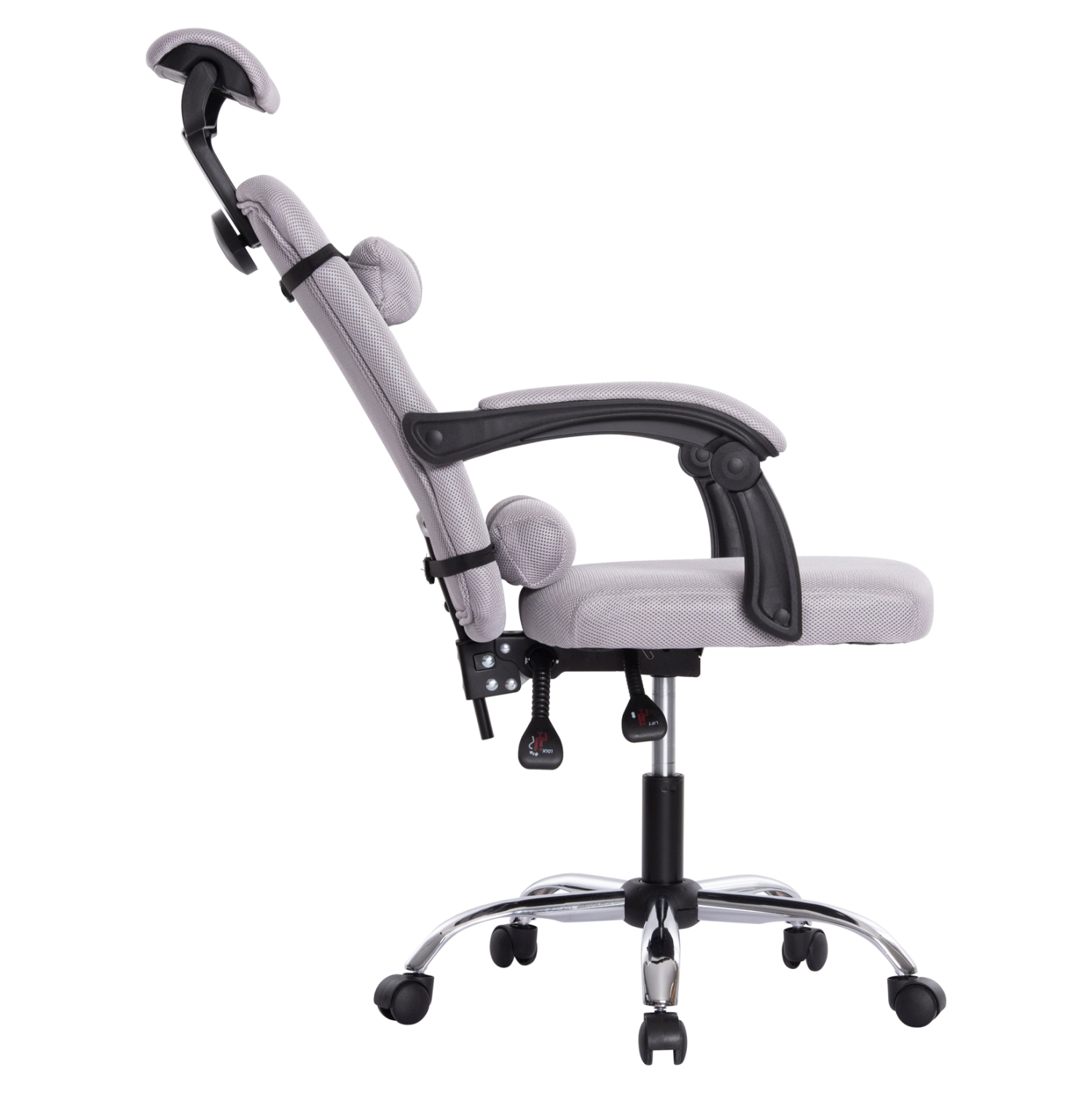 ΚΑΡΕΚΛΑ ΓΡΑΦΕΙΟΥ CRONER HM1196.02 ΓΚΡΙ MESH-ΜΕΤΑΛ.ΒΑΣΗ-NYLON ΣΚΕΛΕΤΟΣ 58x67x124Υεκ. - Image 7
