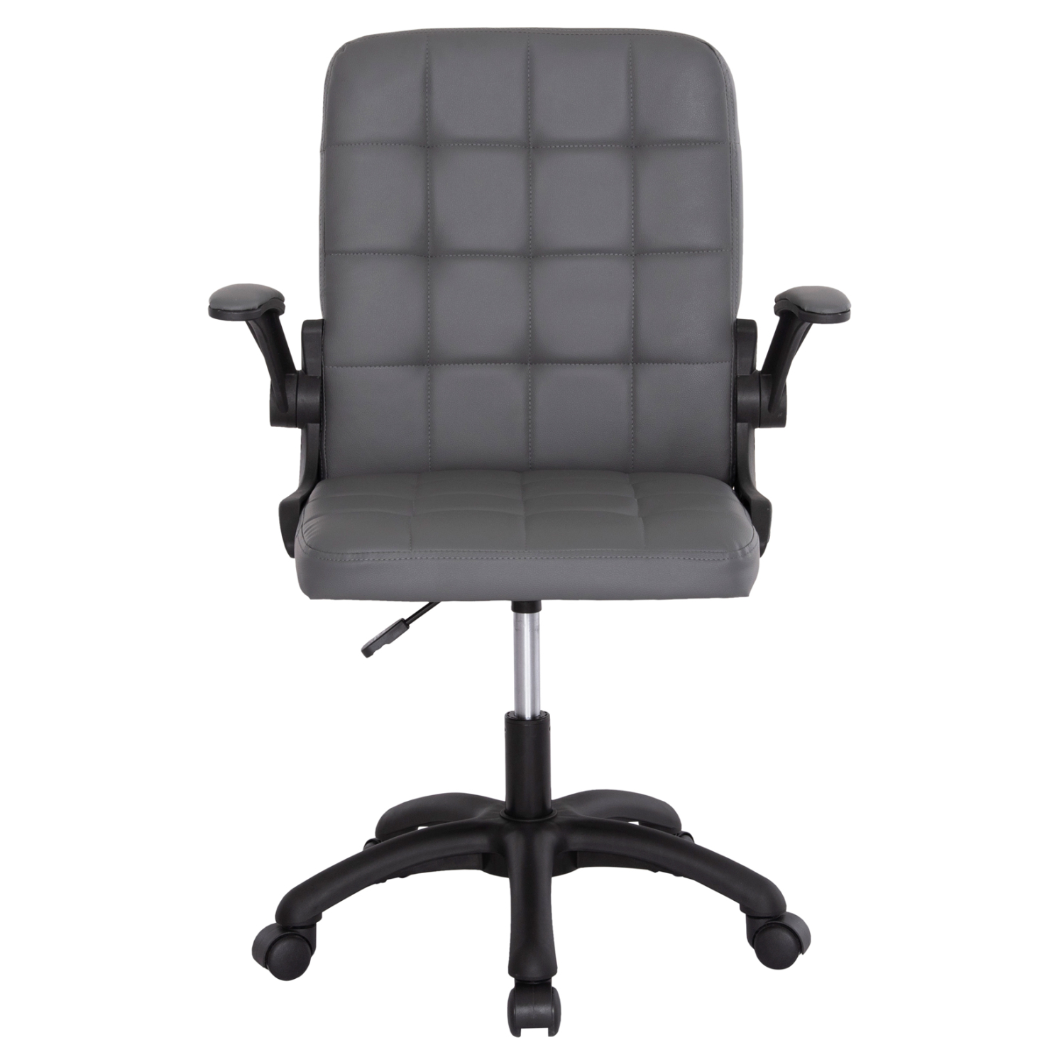 ΚΑΡΕΚΛΑ ΓΡΑΦΕΙΟΥ PORTIMA HM1197.03 ΓΚΡΙ PVC-ΜΑΥΡΟΣ NYLON ΣΚΕΛΕΤΟΣ & ΒΑΣΗ 66.5x60x97Υεκ - Image 3