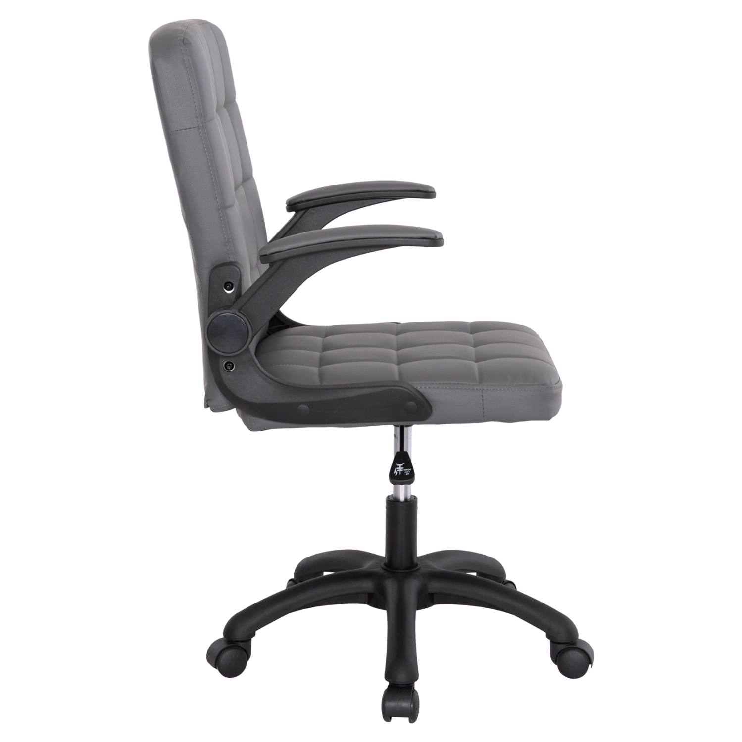 ΚΑΡΕΚΛΑ ΓΡΑΦΕΙΟΥ PORTIMA HM1197.03 ΓΚΡΙ PVC-ΜΑΥΡΟΣ NYLON ΣΚΕΛΕΤΟΣ & ΒΑΣΗ 66.5x60x97Υεκ - Image 4