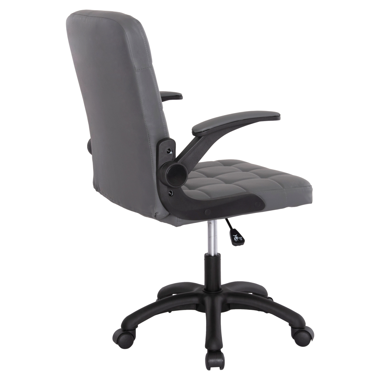 ΚΑΡΕΚΛΑ ΓΡΑΦΕΙΟΥ PORTIMA HM1197.03 ΓΚΡΙ PVC-ΜΑΥΡΟΣ NYLON ΣΚΕΛΕΤΟΣ & ΒΑΣΗ 66.5x60x97Υεκ - Image 5