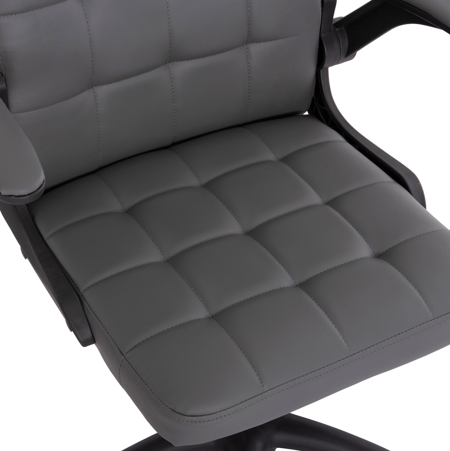 ΚΑΡΕΚΛΑ ΓΡΑΦΕΙΟΥ PORTIMA HM1197.03 ΓΚΡΙ PVC-ΜΑΥΡΟΣ NYLON ΣΚΕΛΕΤΟΣ & ΒΑΣΗ 66.5x60x97Υεκ - Image 7