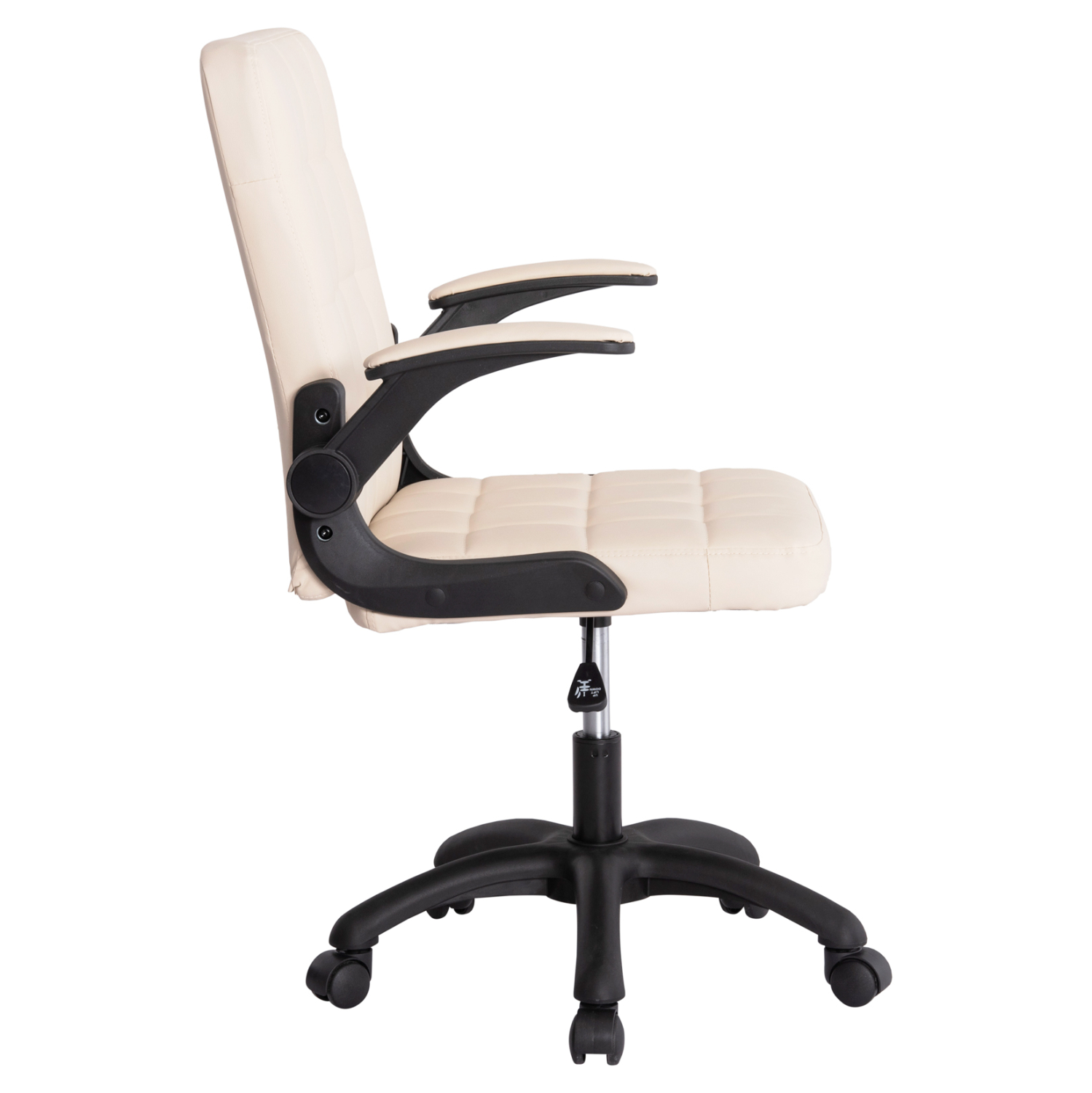 ΚΑΡΕΚΛΑ ΓΡΑΦΕΙΟΥ PORTIMA HM1197.04 ΜΠΕΖ PVC-ΜΑΥΡΟΣ NYLON ΣΚΕΛΕΤΟΣ & ΒΑΣΗ 66.5x57x97Υεκ - Image 4