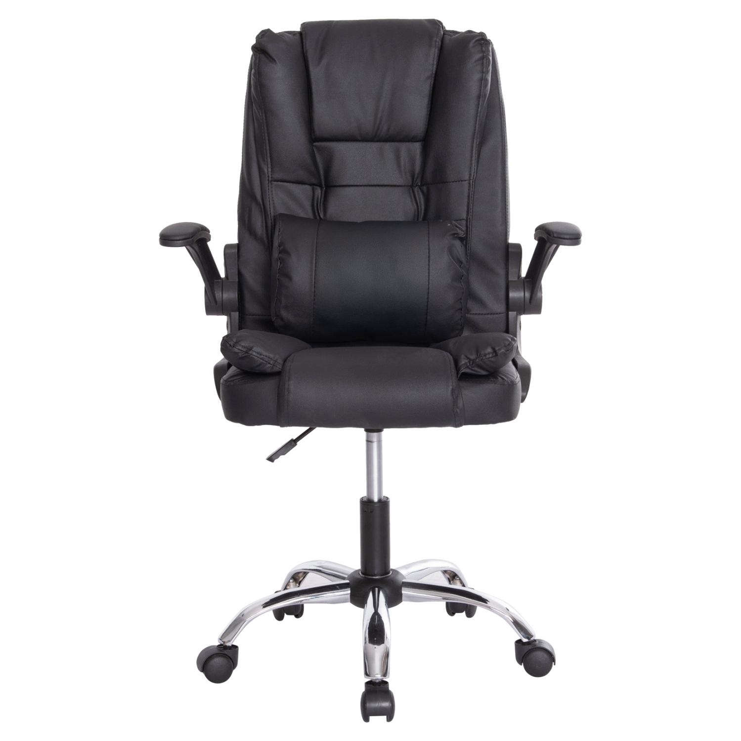 ΚΑΡΕΚΛΑ ΓΡΑΦΕΙΟΥ CANAN HM1201 ΜΑΥΡO PVC-ΜΑΥΡΟ NYLON-ΒΑΣΗ ΧΡΩΜΙΟΥ 66x61x105Υεκ. - Image 3