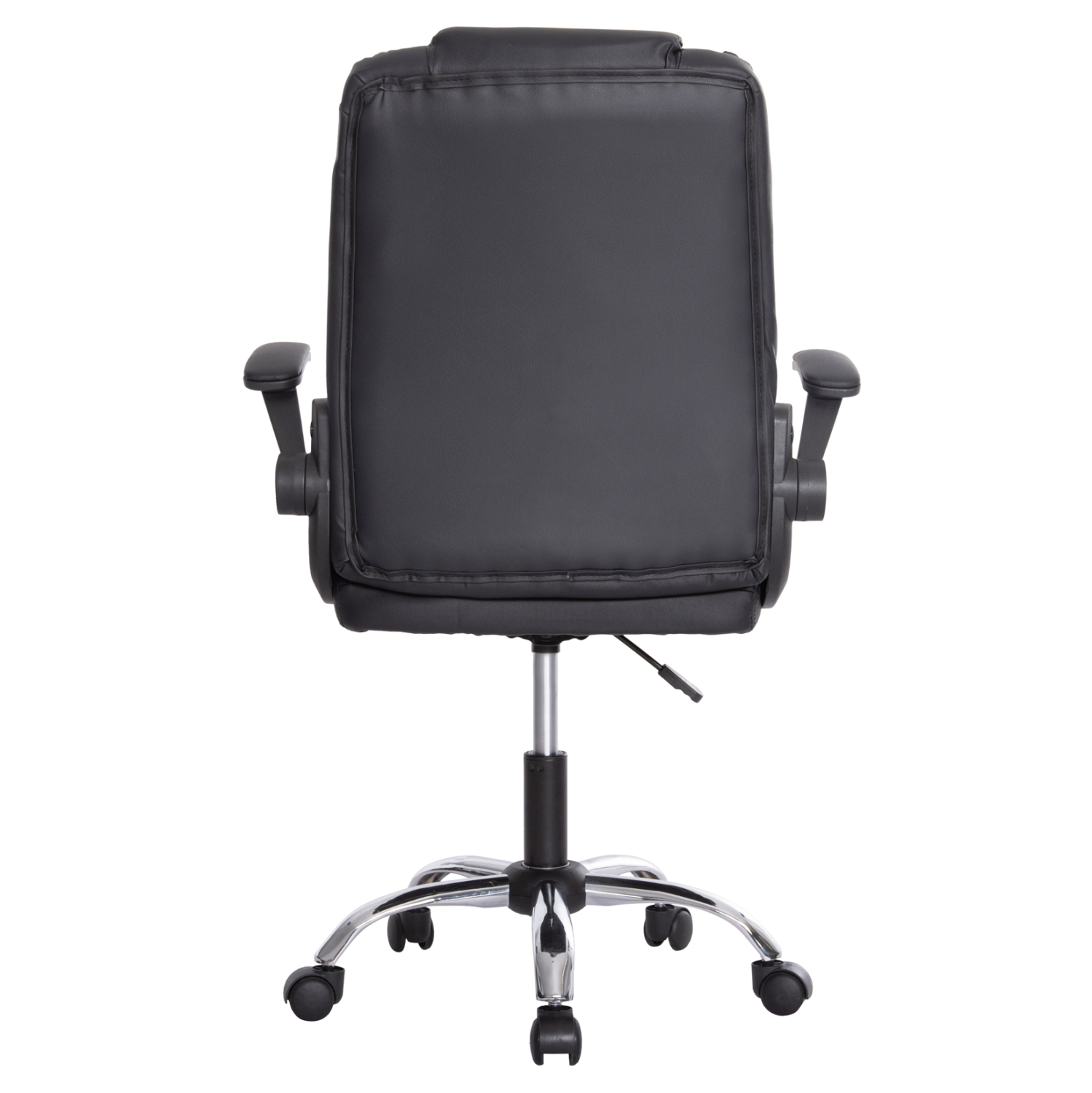 ΚΑΡΕΚΛΑ ΓΡΑΦΕΙΟΥ CANAN HM1201 ΜΑΥΡO PVC-ΜΑΥΡΟ NYLON-ΒΑΣΗ ΧΡΩΜΙΟΥ 66x61x105Υεκ. - Image 6