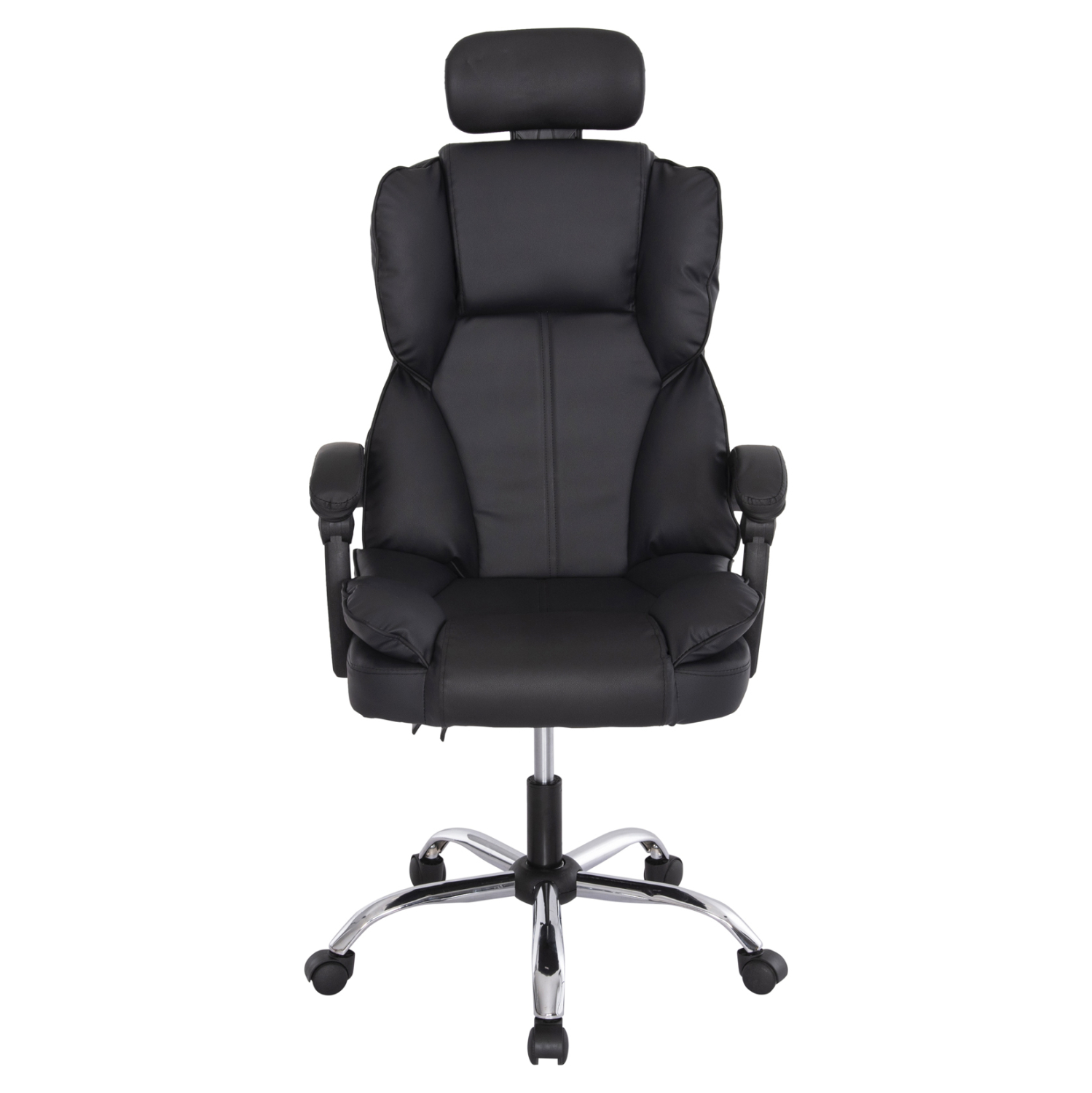 ΚΑΡΕΚΛΑ ΓΡΑΦΕΙΟΥ OCTAVIUS HM1202 ΜΑΥΡΟ PVC & NYLON-ΜΕΤΑΛ.ΧΡΩΜΙΟ ΒΑΣΗ 63x73x129Υεκ - Image 3