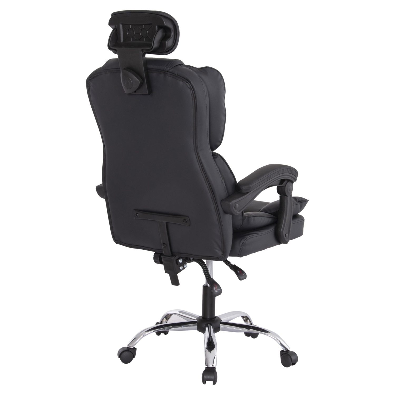 ΚΑΡΕΚΛΑ ΓΡΑΦΕΙΟΥ OCTAVIUS HM1202 ΜΑΥΡΟ PVC & NYLON-ΜΕΤΑΛ.ΧΡΩΜΙΟ ΒΑΣΗ 63x73x129Υεκ - Image 6