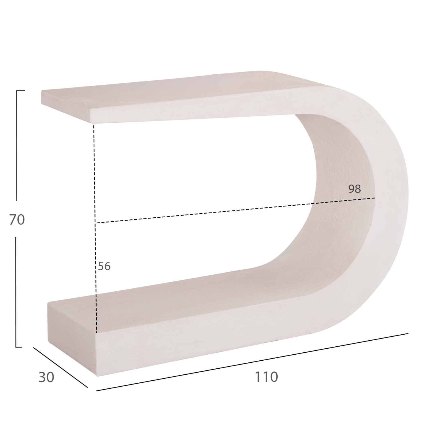 ΚΟΝΣΟΛΑ ΣΕΙΡΑ SANTORINI HM18049 MDF ΣΕ ΥΠΟΛΕΥΚΟ ΧΡΩΜΑ 110x30x70Υεκ. - Image 2