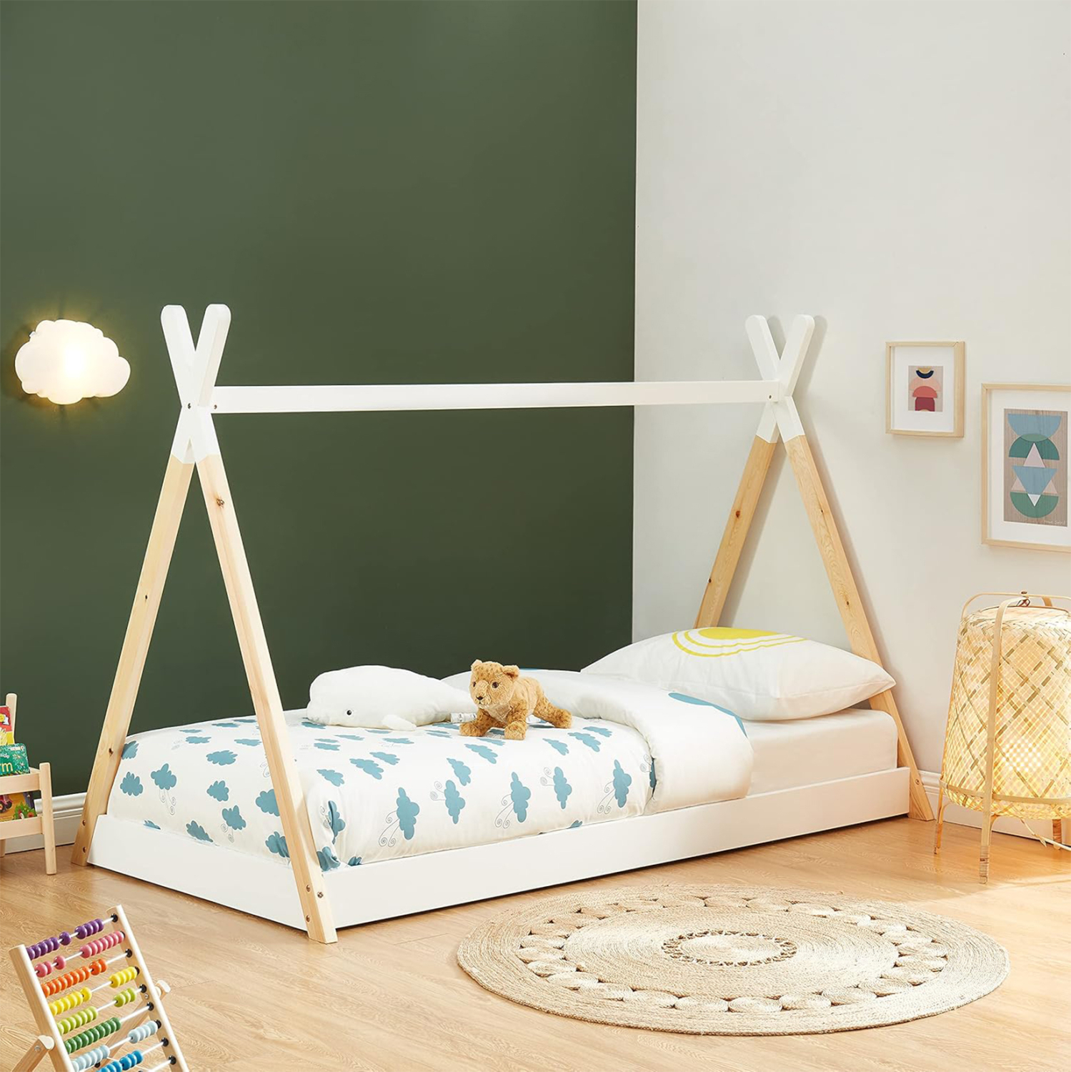 ΚΡΕΒΑΤΙ ΠΑΙΔΙΚΟ MUNK HM699.03 τ.MONTESSORI ΞΥΛΟ ΠΕΥΚΟΥ ΦΥΣΙΚΟ-ΛΕΥΚΟ- 190x90εκ - Image 2