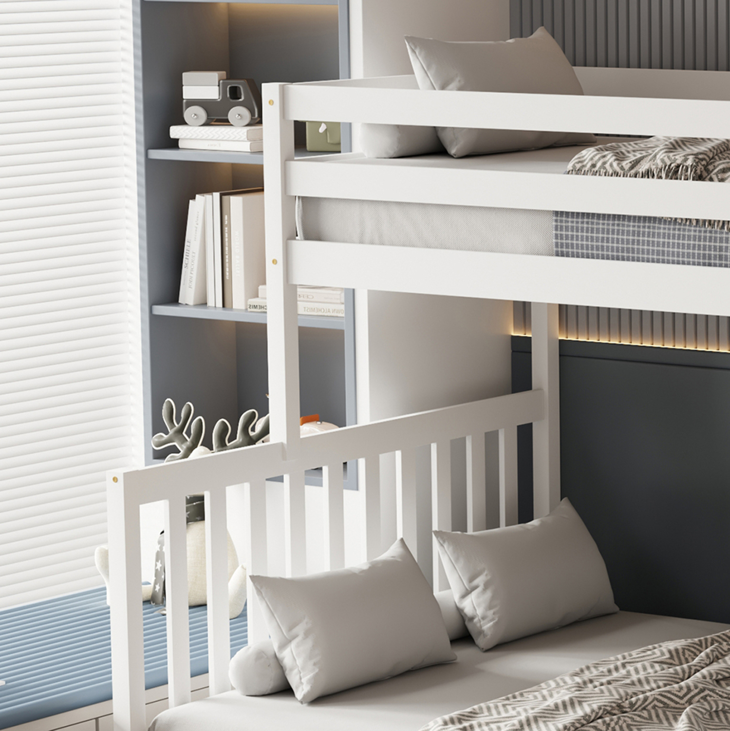 ΠΑΙΔΙΚH ΚΟΥΚΕΤΑ τ.MONTESSORI BEAMER HM711.03 ΞΥΛΟ ΠΕΥΚΟΥ ΣΕ ΛΕΥΚΟ-ΣΤΡΩΜΑΤΑ 90-140x190εκ - Image 5