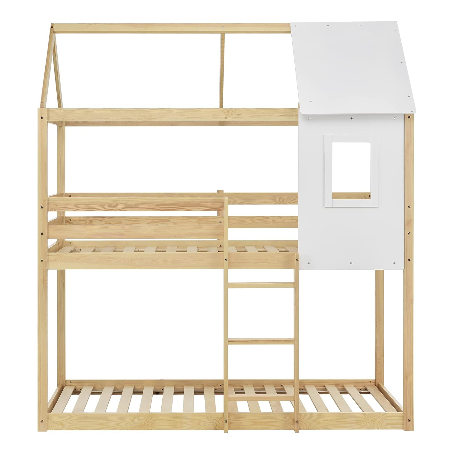 ΠΑΙΔΙΚΗ ΚΟΥΚΕΤΑ ΣΠΙΤΑΚΙ τ.MONTESSORI HOOD HM705.01 ΞΥΛΟ ΠΕΥΚΟΥ ΣΕ ΦΥΣΙΚΟ-ΣΤΡΩΜΑΤΑ 190x90εκ - Image 4