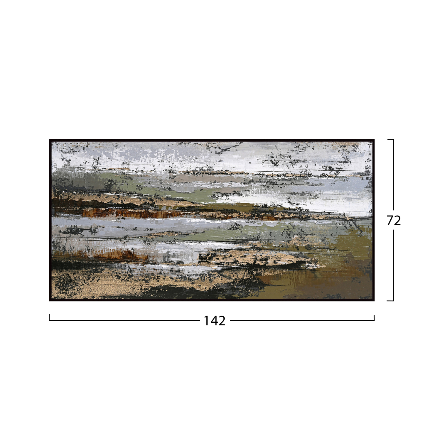 ΠΙΝΑΚΑΣ ΤΟΙΧΟΥ SEDIMENT HM4575.01 ΜΕ ΚΟΡΝΙΖΑ ΜΑΥΡΗ-ΚΑΜΒΑΣ 142x4.5x72Υεκ - Image 2