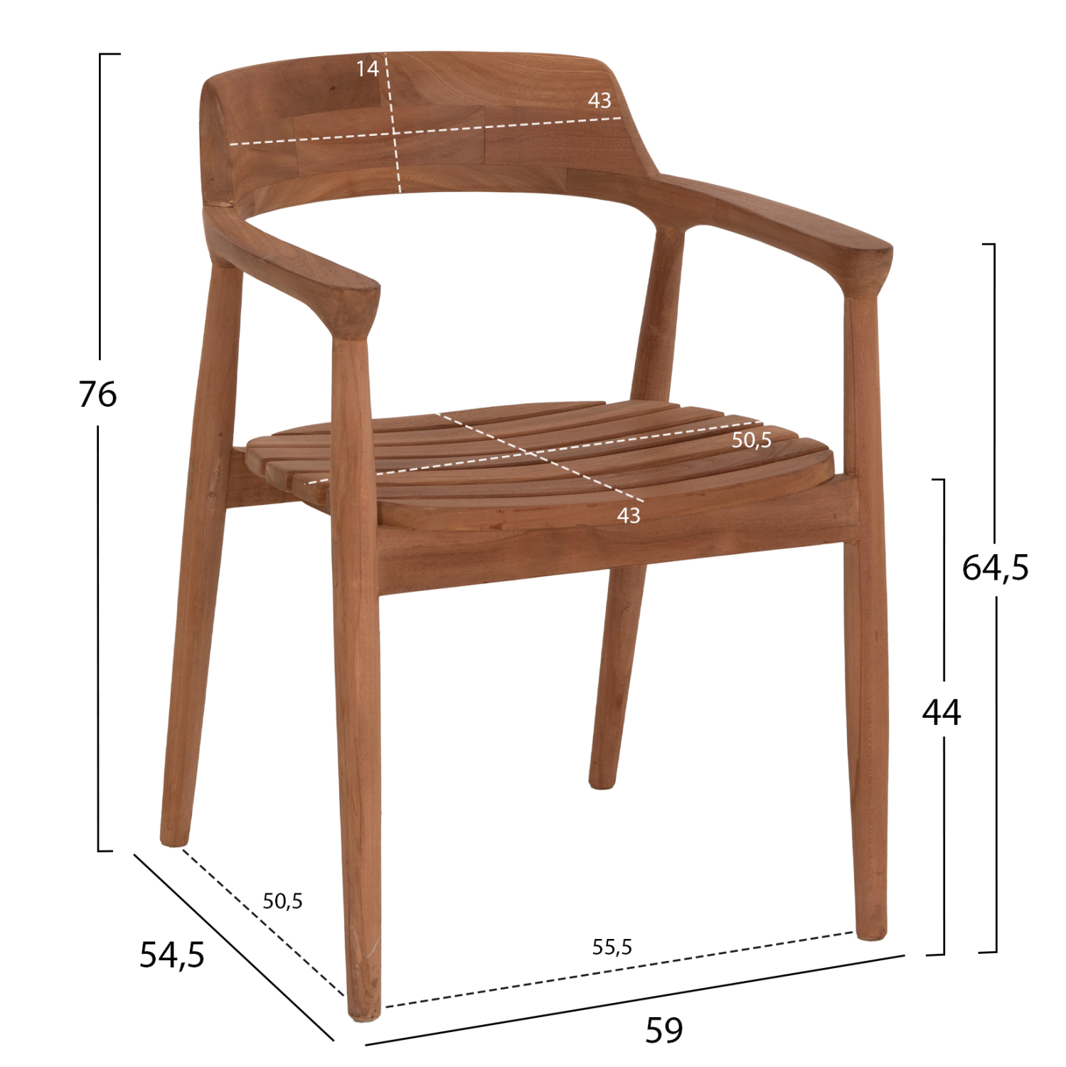 ΠΟΛΥΘΡΟΝΑ ΕΞΩΤΕΡΙΚΟΥ ΧΩΡΟΥ FREM HM18107 ΞΥΛΟ TEAK-ΦΥΣΙΚΟ ΧΡΩΜΑ 59x54.5x76Υεκ. - Image 2