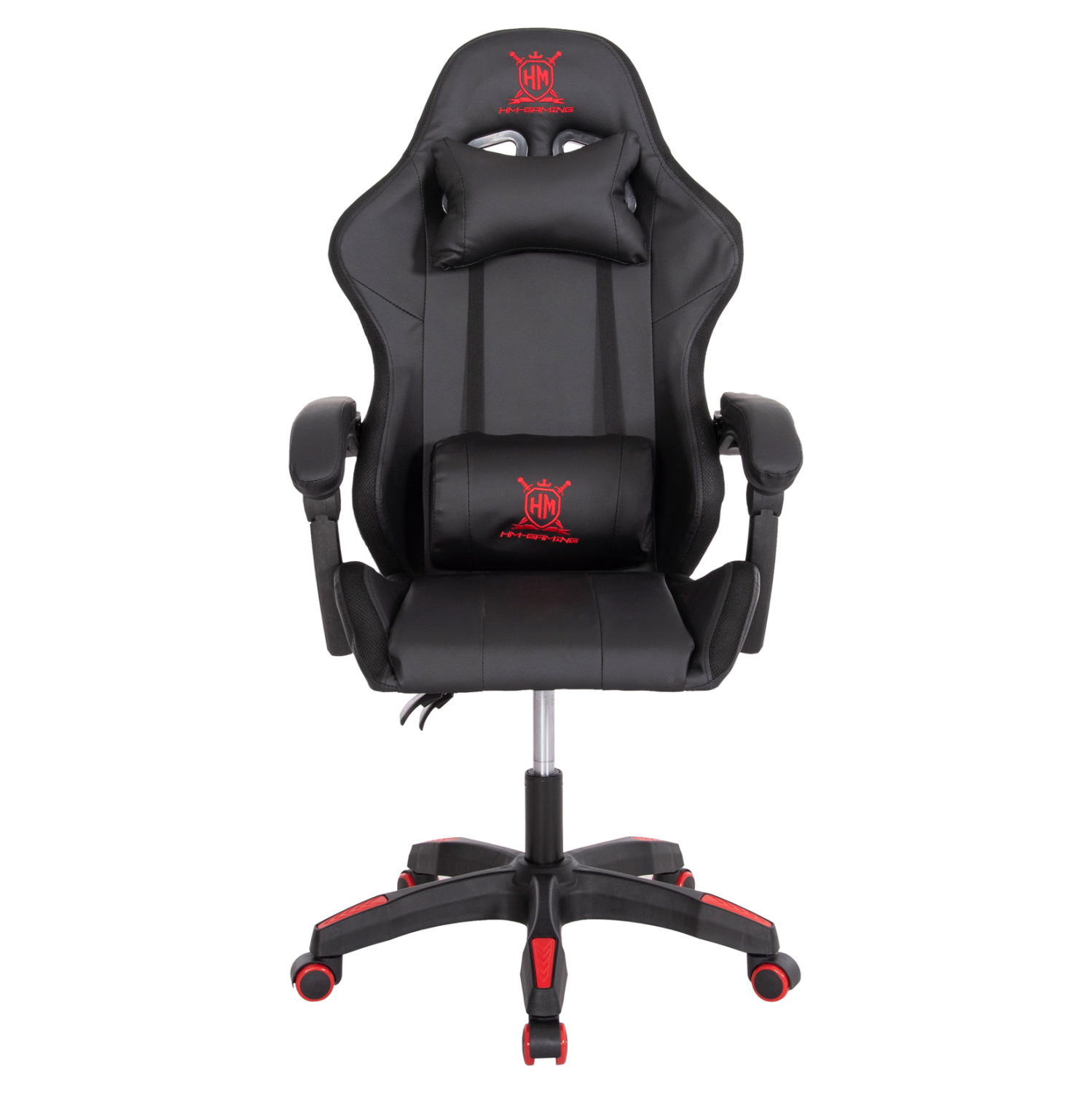 ΠΟΛΥΘΡΟΝΑ GAMING DARREN HM1203.01 ΜΑΥΡΟ-ΚΟΚΚΙΝΟ PVC & NYLON 58.5x100x120Υεκ. - Image 3