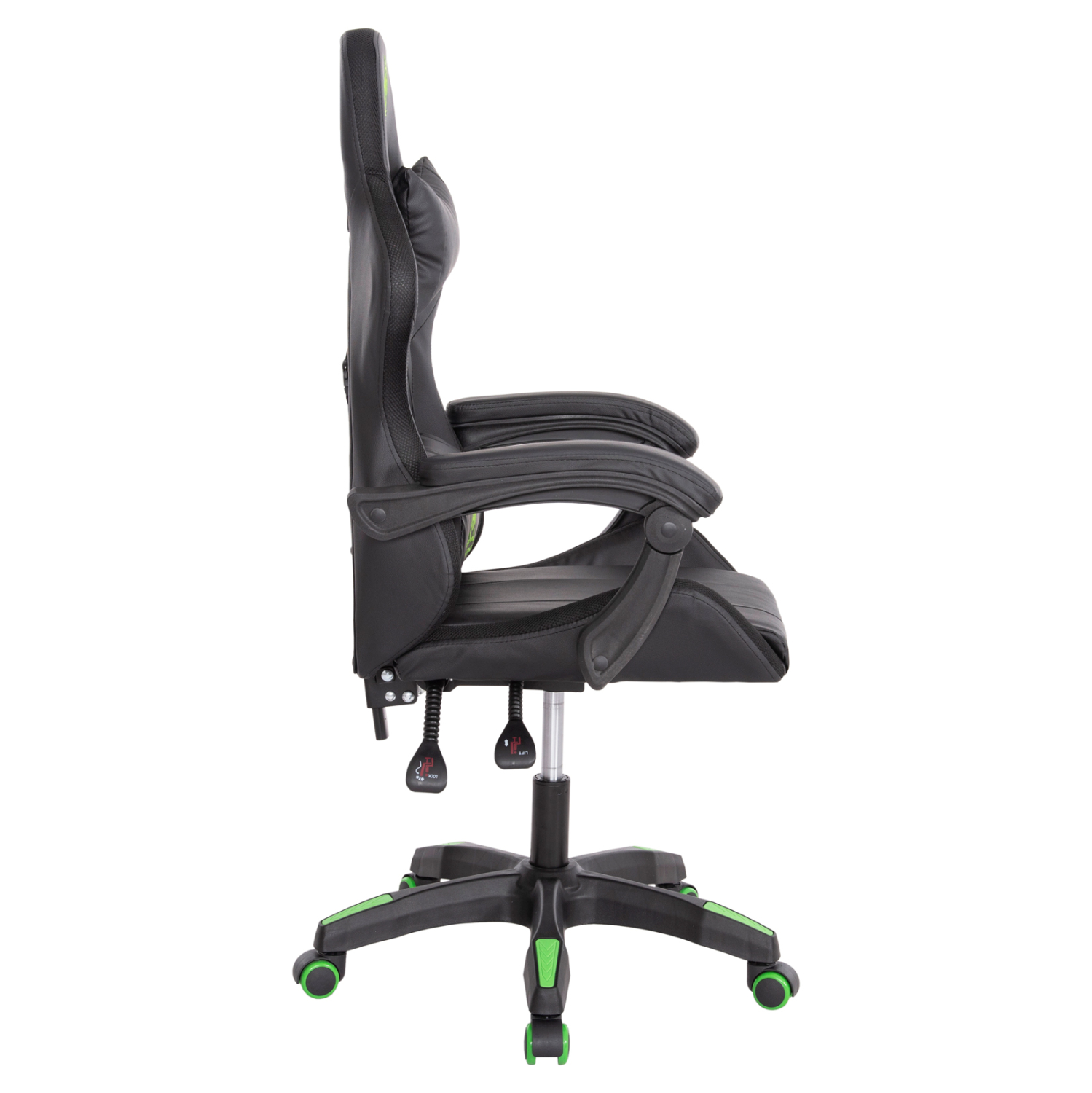 ΠΟΛΥΘΡΟΝΑ GAMING DARREN HM1203.03 ΜΑΥΡΟ-ΠΡΑΣΙΝΟ PVC & NYLON 58.5x100x120Υεκ. - Image 4