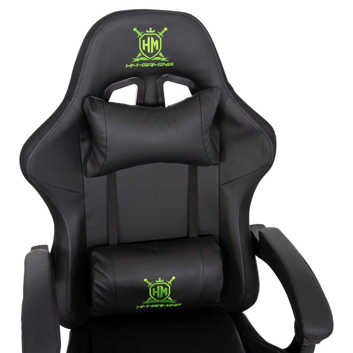 ΠΟΛΥΘΡΟΝΑ GAMING DARREN HM1203.03 ΜΑΥΡΟ-ΠΡΑΣΙΝΟ PVC & NYLON 58.5x100x120Υεκ. - Image 7