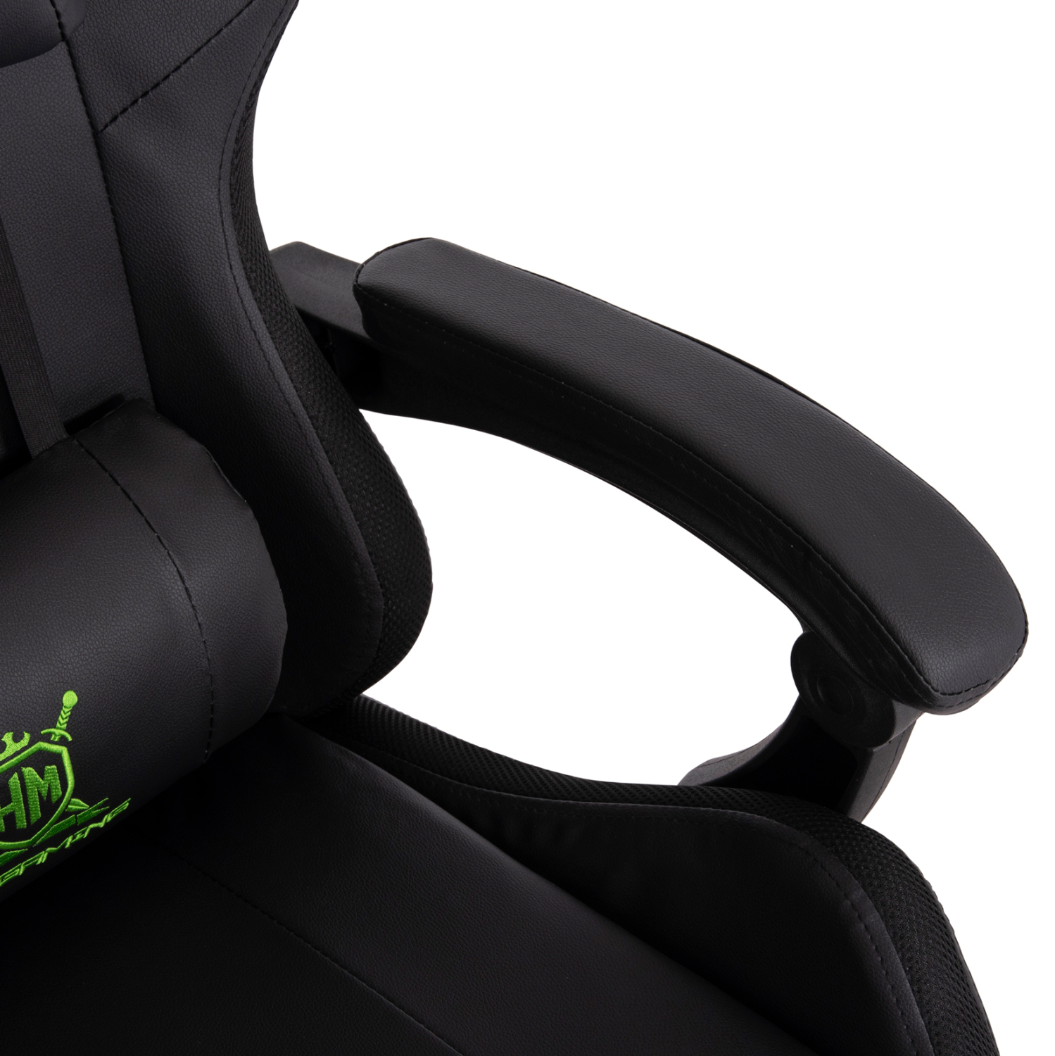 ΠΟΛΥΘΡΟΝΑ GAMING DARREN HM1203.03 ΜΑΥΡΟ-ΠΡΑΣΙΝΟ PVC & NYLON 58.5x100x120Υεκ. - Image 9