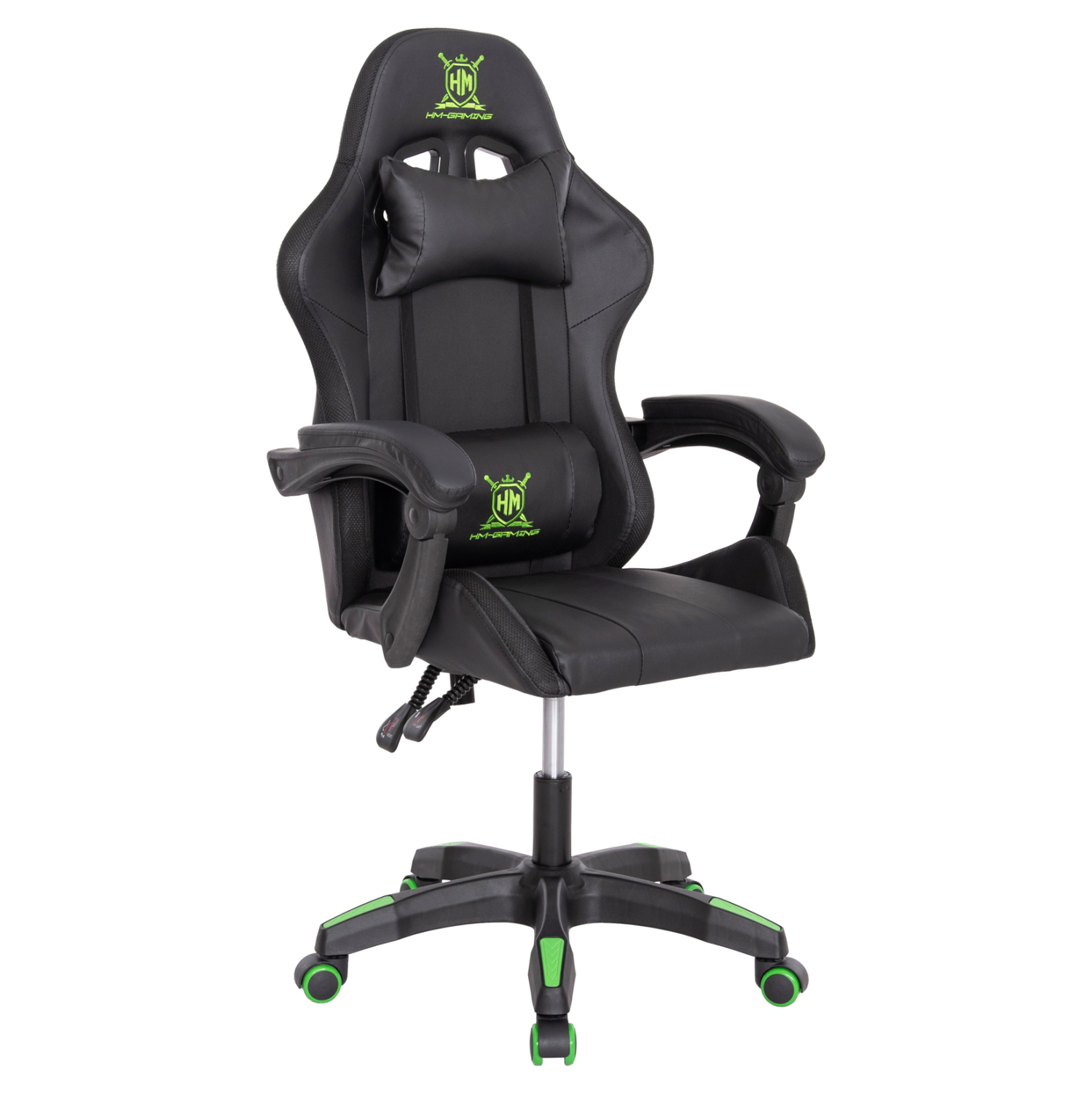 ΠΟΛΥΘΡΟΝΑ GAMING DARREN HM1203.03 ΜΑΥΡΟ-ΠΡΑΣΙΝΟ PVC & NYLON 58.5x100x120Υεκ.