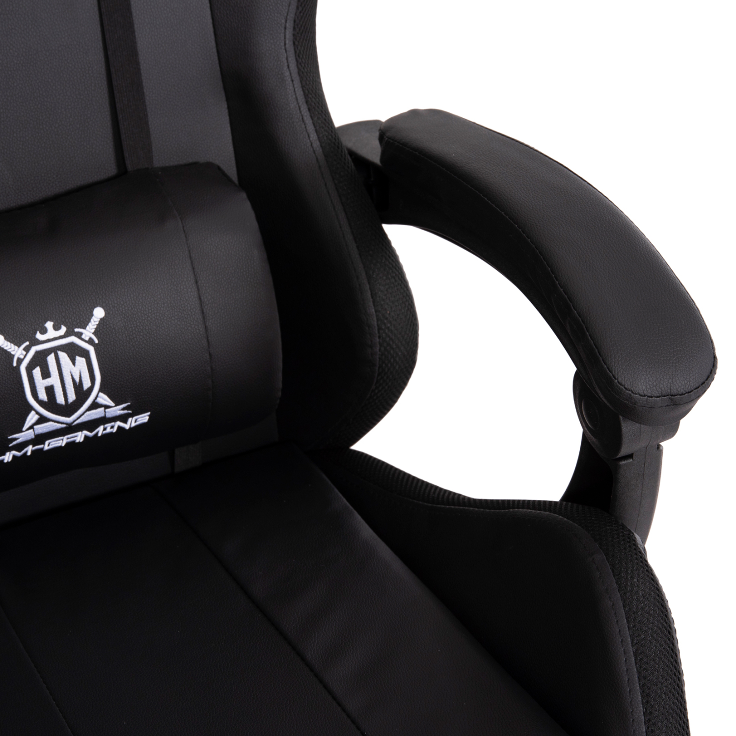 ΠΟΛΥΘΡΟΝΑ GAMING DARREN HM1203.04 ΜΑΥΡΟ-ΛΕΥΚΟ PVC & NYLON 58.5x100x120Υεκ. - Image 7