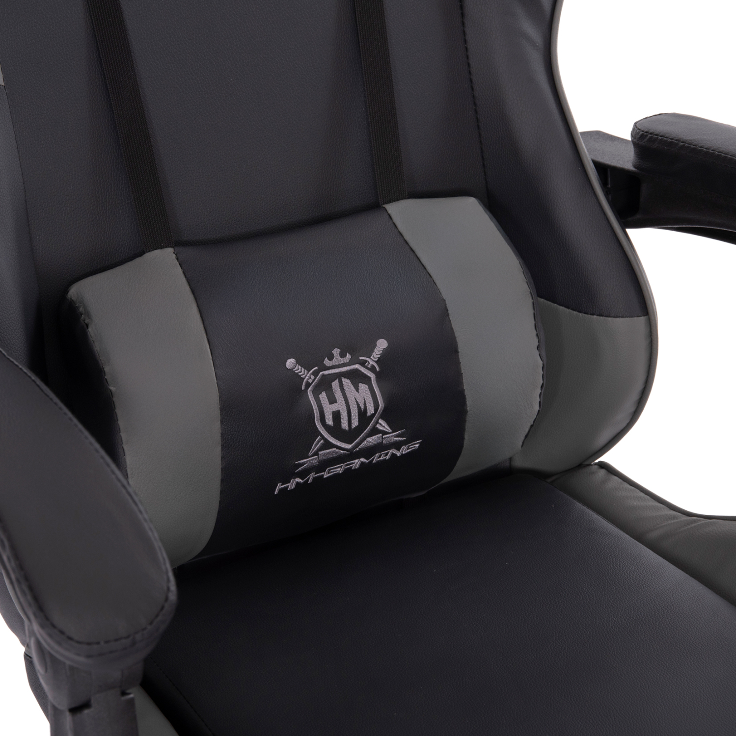 ΠΟΛΥΘΡΟΝΑ GAMING DARREN HM1203.10 ΜΑΥΡΟ-ΓΚΡΙ PVC & NYLON 60x60x120Υεκ. - Image 8