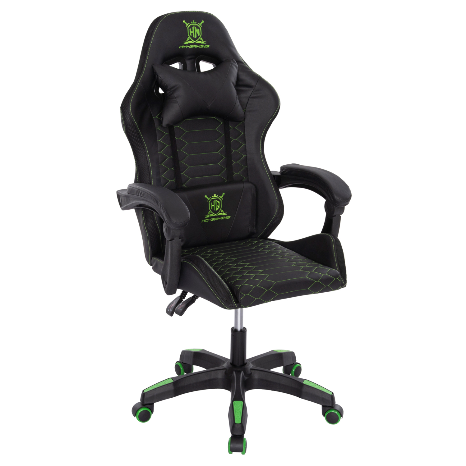 ΠΟΛΥΘΡΟΝΑ GAMING LOOT HM1204 ΜΑΥΡΟ-ΠΡΑΣΙΝΟ PVC & NYLON 60x60x120Υεκ.