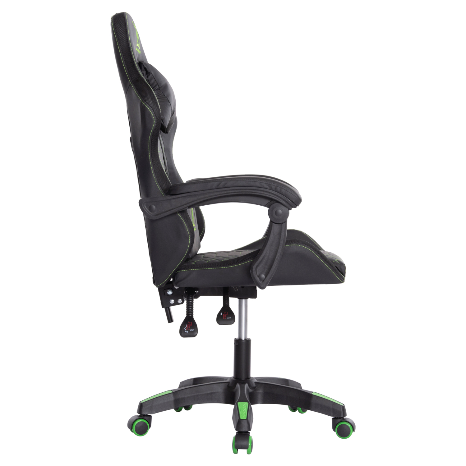 ΠΟΛΥΘΡΟΝΑ GAMING LOOT HM1204 ΜΑΥΡΟ-ΠΡΑΣΙΝΟ PVC & NYLON 60x60x120Υεκ. - Image 4