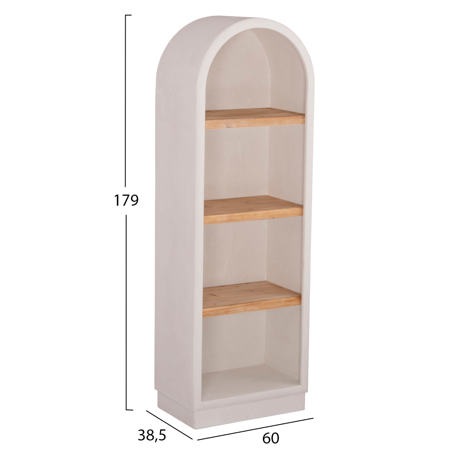 ΡΑΦΙΕΡΑ ΣΕΙΡΑ SANTORINI HM18045 MDF ΥΠΟΛΕΥΚΟ-ΡΑΦΙΑ ΞΥΛΟ ΕΛΑΤΟΥ ΦΥΣΙΚΟ 60x38,5x179Υεκ. - Image 2
