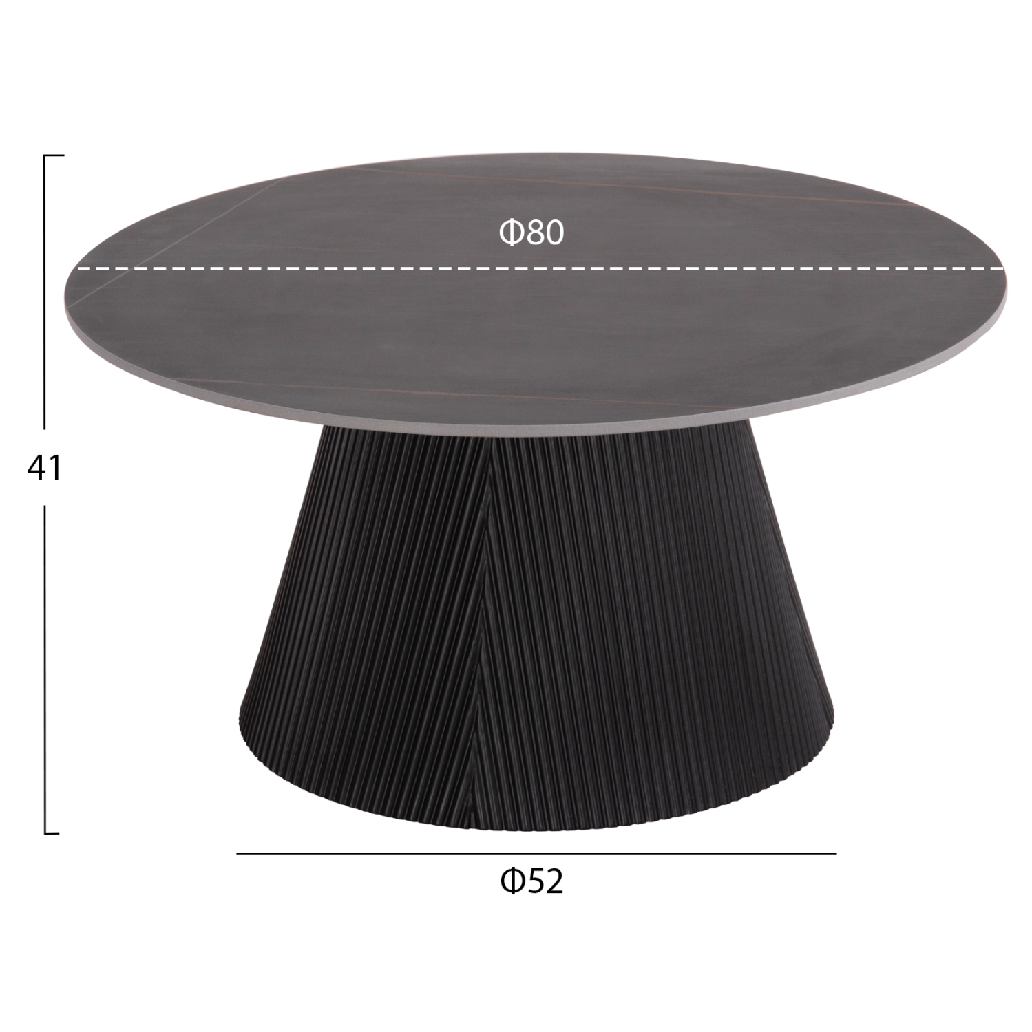 ΣΕΤ 2ΤΜΧ ΤΡΑΠΕΖΙΑ ΣΑΛΟΝΙΟΥ DUNCAN HM21081 MDF ΚΑΙ ΚΕΡΑΜΙΚΟ TOP Φ80εκ & Φ45εκ - Image 2