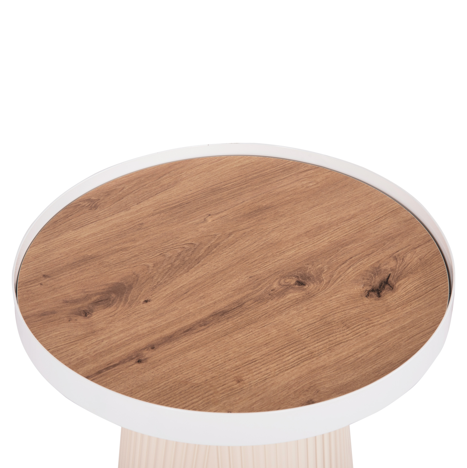 ΣΕΤ 2ΤΜΧ ΤΡΑΠΕΖΙΑ ΣΑΛΟΝΙΟΥ DUNCAN HM21082 MDF ΚΡΕΜ ΚΑΙ ΚΕΡΑΜΙΚΟ TOP Φ80εκ & Φ45εκ - Image 5