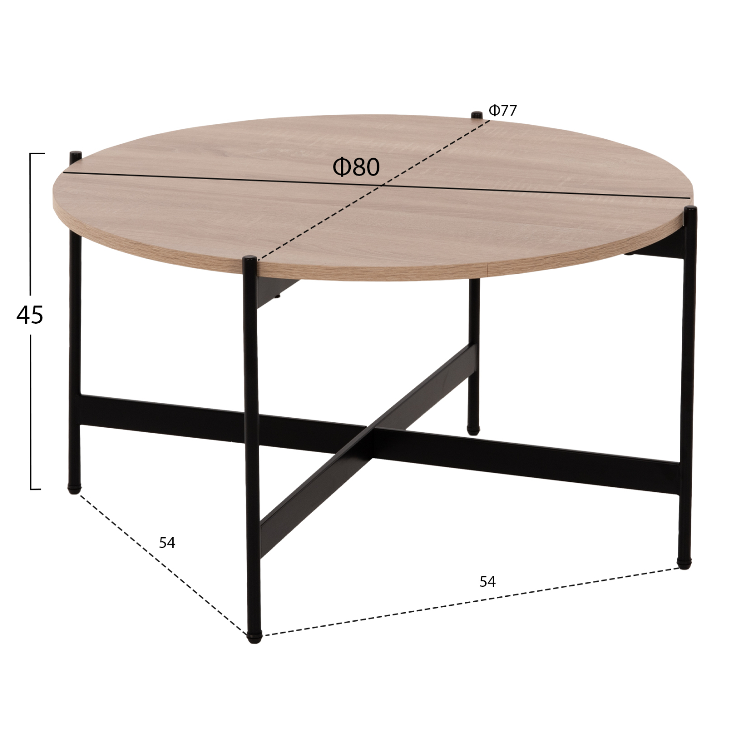 ΣΕΤ 2ΤΜΧ ΤΡΑΠΕΖΙΑ ΣΑΛΟΝΙΟΥ RONDA HM21089.02 MDF ΣΟΝΑΜΑ Φ80εκ & Φ50εκ - Image 2