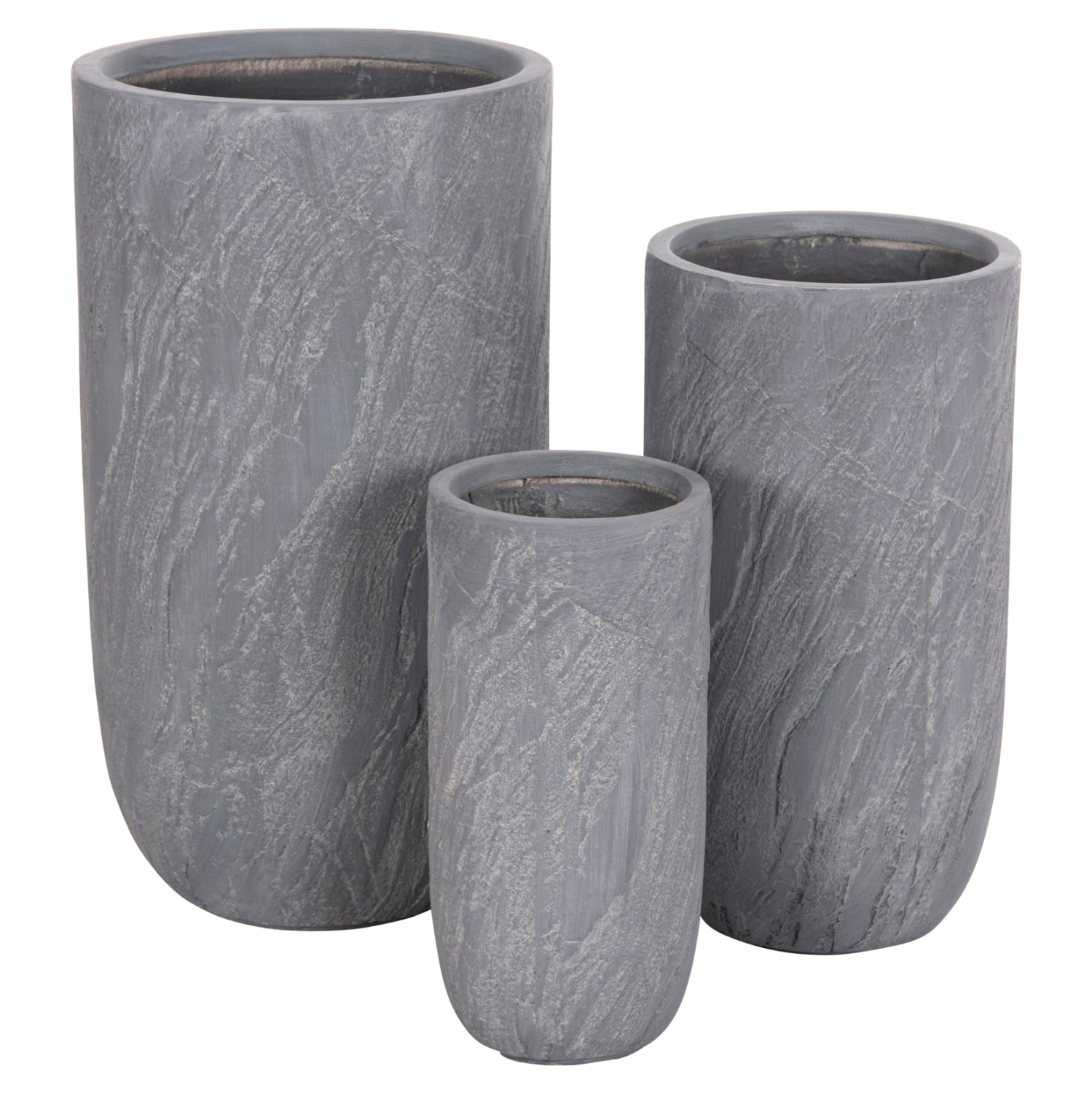 ΣΕΤ 3ΤΜΧ ΓΛΑΣΤΡΕΣ ΚΥΛΙΝΔΡΟΙ ΣΕΙΡΑ GARDENER HM4720 FIBERCLAY-ΧΡΩΜΑ CEMENT Φ44x79Υεκ - Image 2