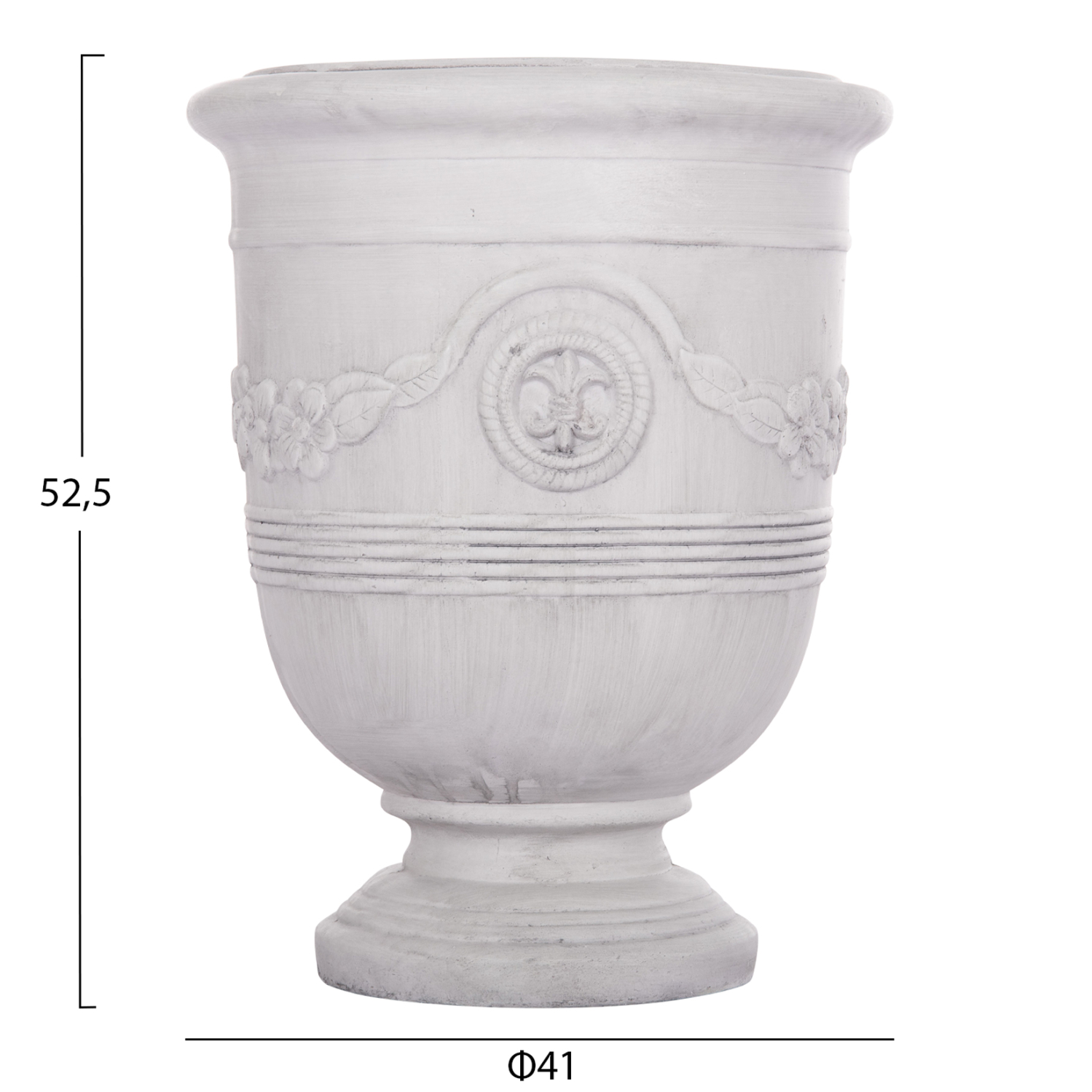 ΣΕΤ 3ΤΜΧ ΓΛΑΣΤΡΕΣ ΜΕ ΑΝΑΓΛΥΦΟ GARDENER HM4729 FIBERCLAY-ΣΕ ΥΠΟΛΕΥΚΟ Φ58x72.5Υεκ - Image 3