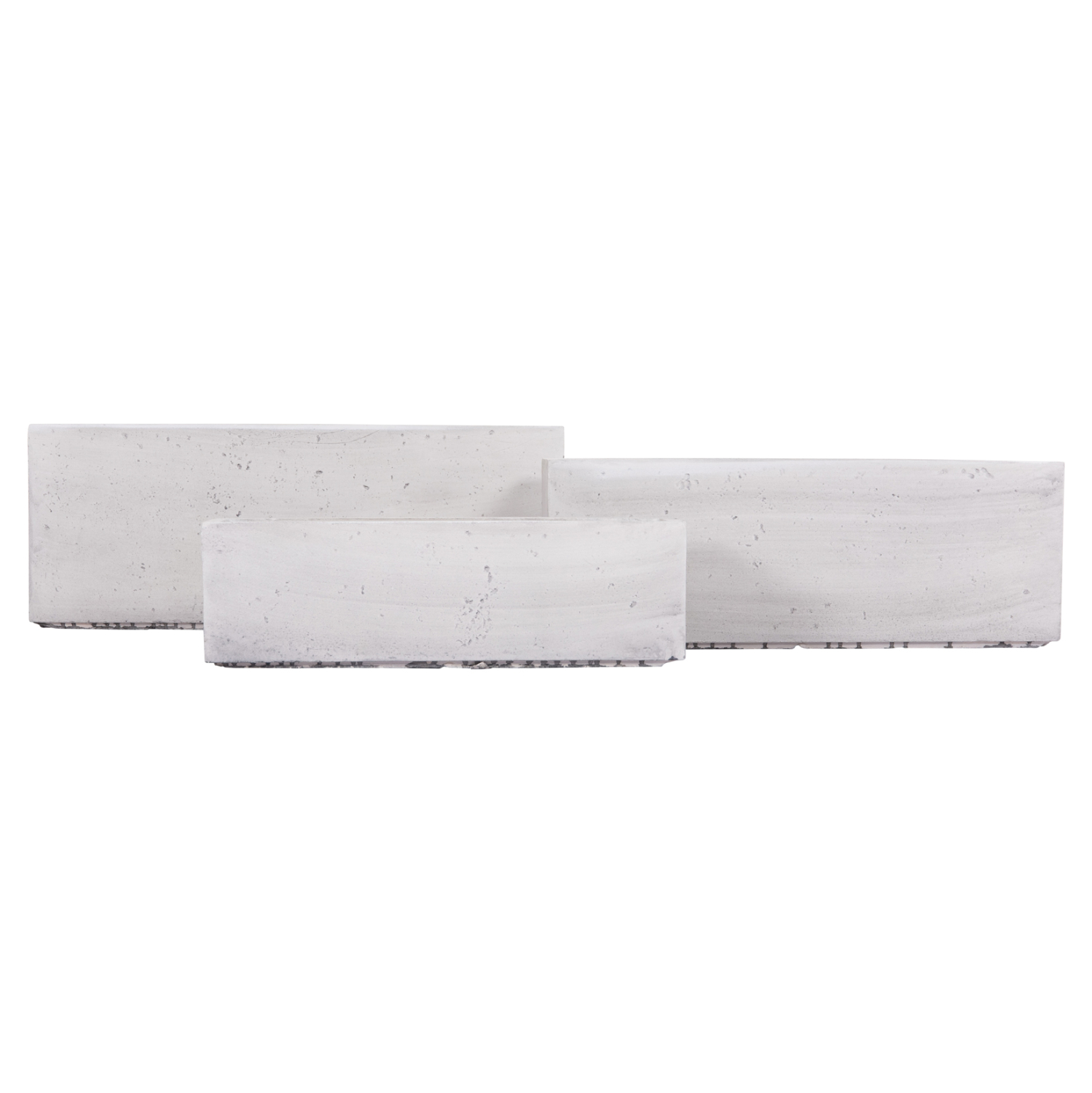 ΣΕΤ 3ΤΜΧ ΓΛΑΣΤΡΕΣ ΟΡΘΟΓΩΝΙΕΣ GARDENER HM4723 FIBERCLAY ΓΚΡΙ CEMENT 81x30x30Υεκ. - Image 2
