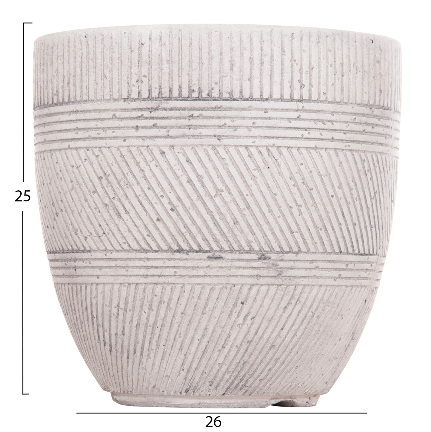 ΣΕΤ 4ΤΜΧ ΓΛΑΣΤΡΕΣ ΣΤΡΟΓΓΥΛΕΣ ΣΕΙΡΑ GARDENER HM4719 FIBERCLAY-ΧΡΩΜΑ CEMENT Φ44x43Υεκ - Image 6