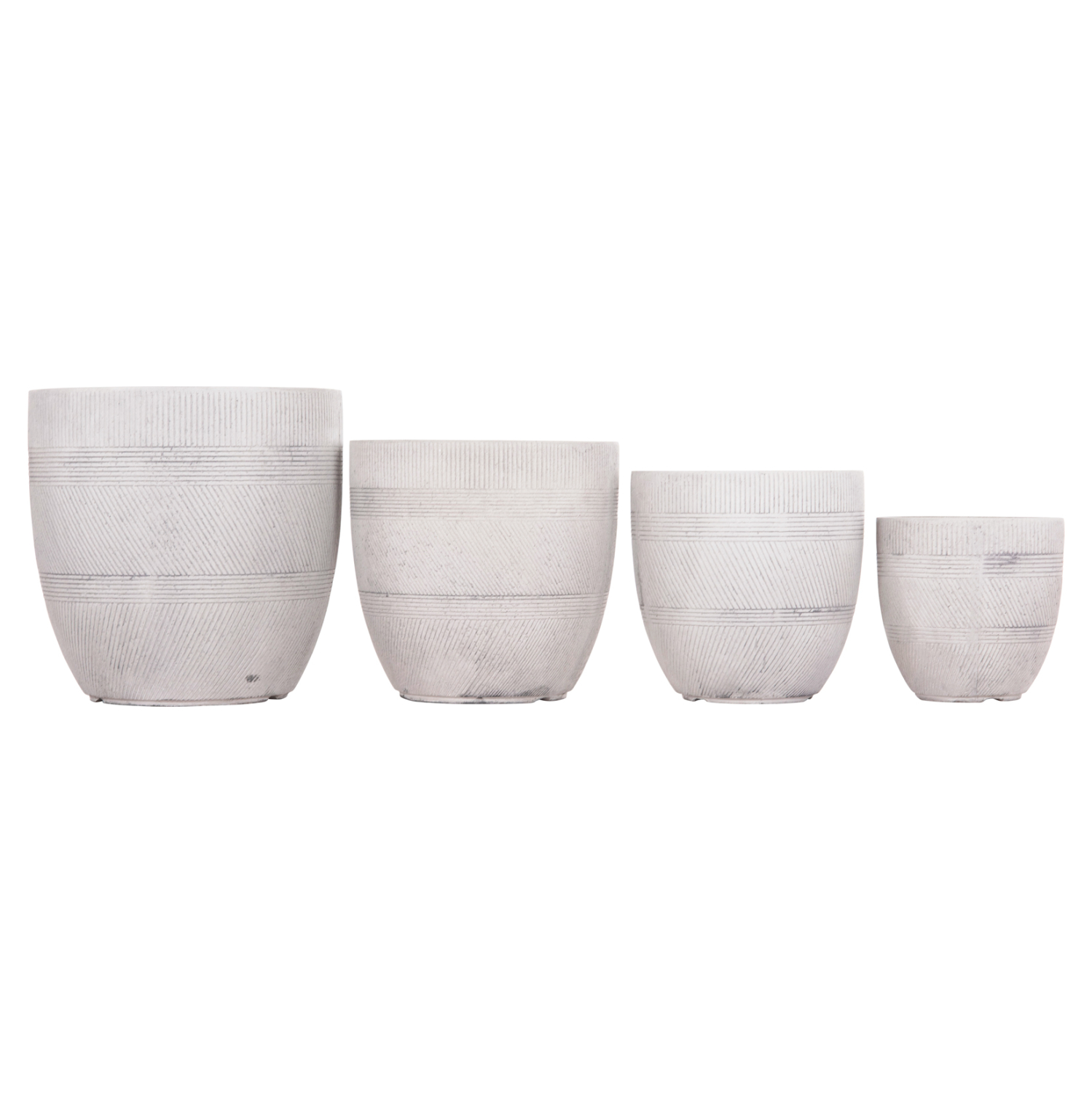 ΣΕΤ 4ΤΜΧ ΓΛΑΣΤΡΕΣ ΣΤΡΟΓΓΥΛΕΣ ΣΕΙΡΑ GARDENER HM4719 FIBERCLAY-ΧΡΩΜΑ CEMENT Φ44x43Υεκ - Image 7