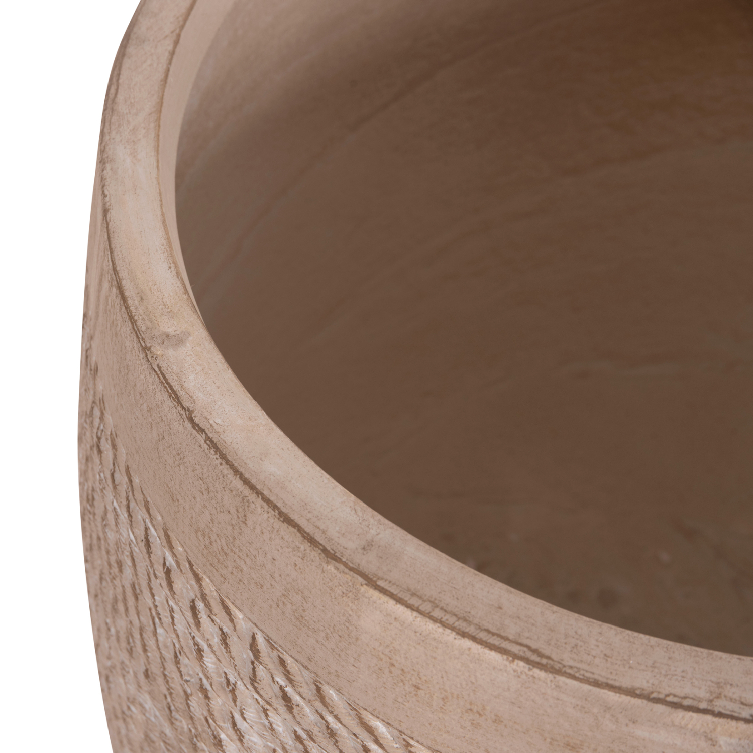 ΣΕΤ 4ΤΜΧ ΓΛΑΣΤΡΕΣ ΣΤΡΟΓΓΥΛΕΣ GARDENER HM4722 FIBERCLAY--IVORY CEMENT Φ54x54Υεκ - Image 9