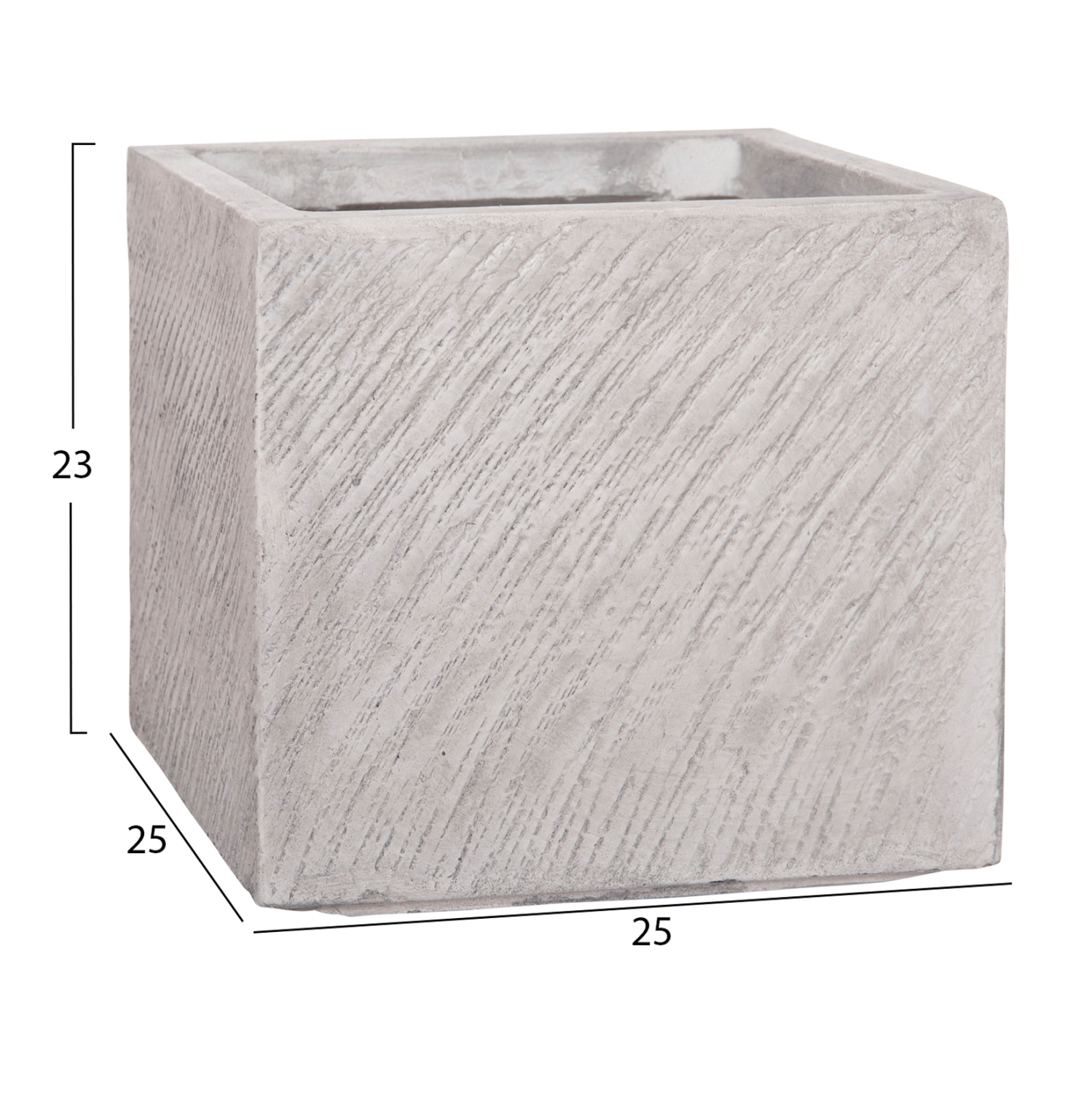 ΣΕΤ 4ΤΜΧ ΓΛΑΣΤΡΕΣ ΤΕΤΡΑΓΩΝΕΣ GARDENER HM4730 FIBERCLAY ΓΚΡΙ CEMENT 37x37x32Υεκ. - Image 5