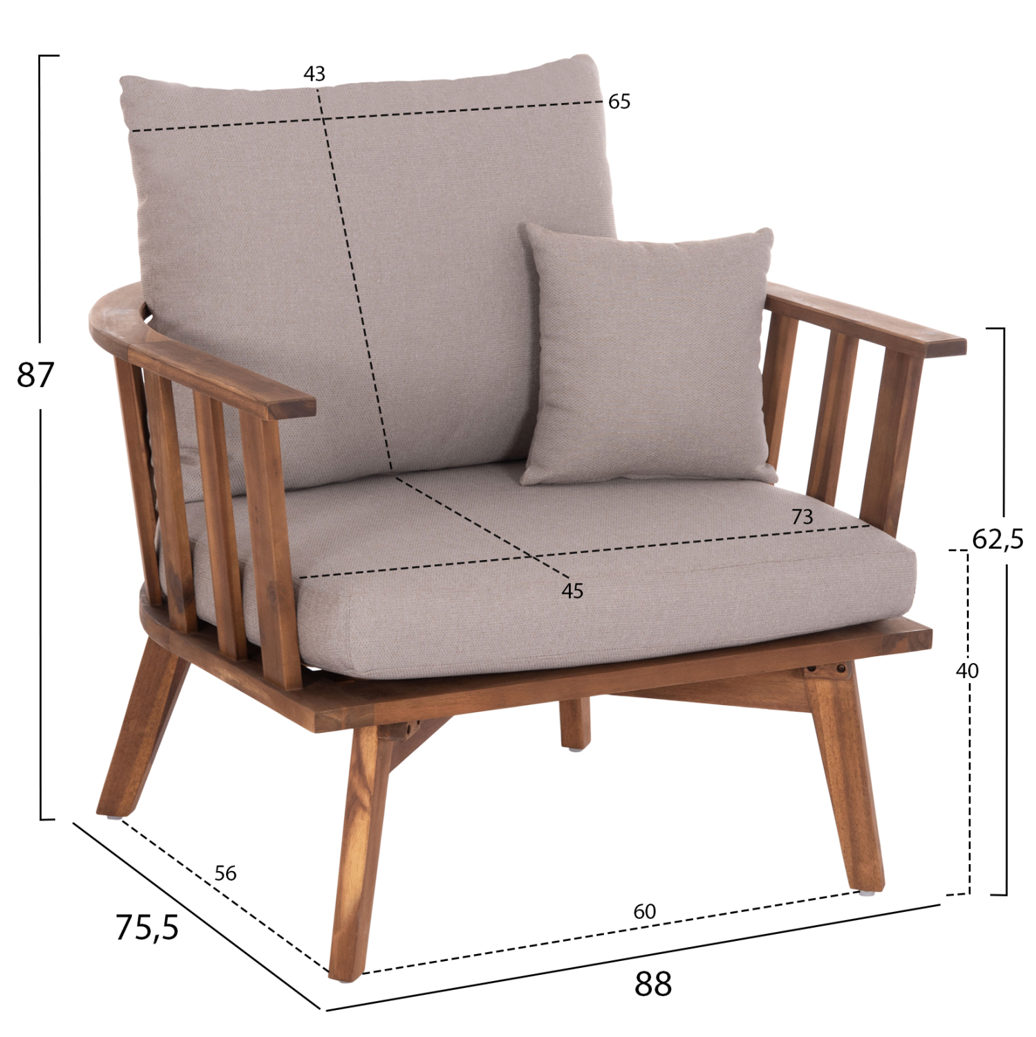 ΣΕΤ ΣΑΛΟΝΙ ΕΞΩΤ.ΧΩΡΟΥ 4TMX HARRA HM6236 ΞΥΛΟ ΑΚΑΚΙΑΣ ΦΥΣΙΚΟ--ΜΑΞΙΛΑΡΙΑ ΓΚΡΙ - Image 3