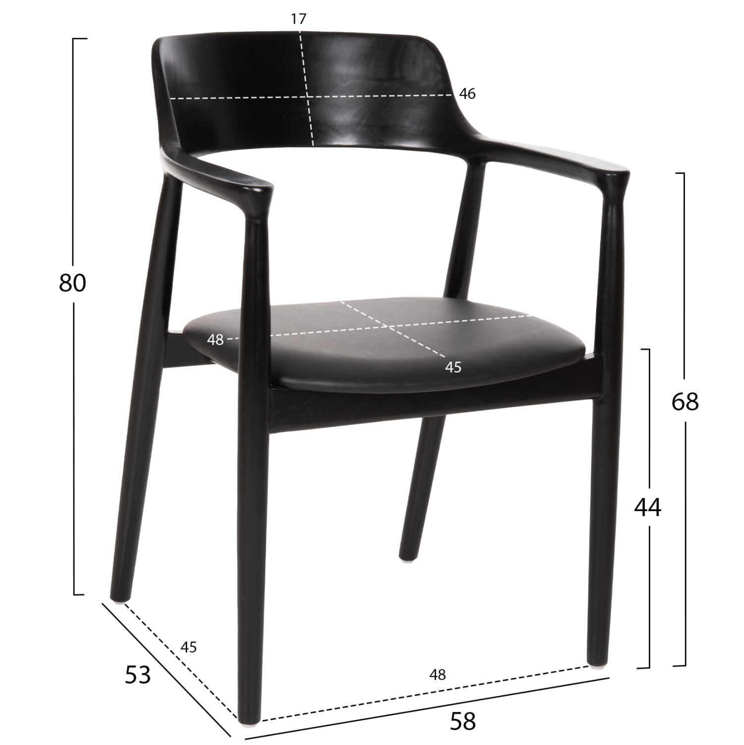 ΣΕΤ ΤΡΑΠΕΖΑΡΙΑΣ 5ΤΜΧ KINGSLEY HM21075.02 ΣΤΡΟΓΓΥΛΟ ΤΡΑΠΕΖΙ Φ120εκ.& 4 ΚΑΡΕΚΛΕΣ-ΜΑΥΡΟ - Image 3