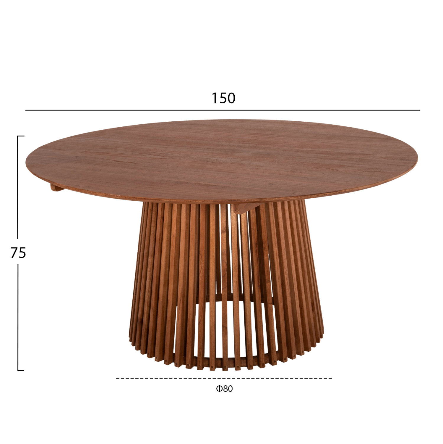 ΣΕΤ ΤΡΑΠΕΖΑΡΙΑΣ 5ΤΜΧ FARLEY HM21076.02 ΣΤΡΟΓΓΥΛΟ ΤΡΑΠΕΖΙ Φ150εκ. & 4 ΚΑΡΕΚΛΕΣ - Image 2