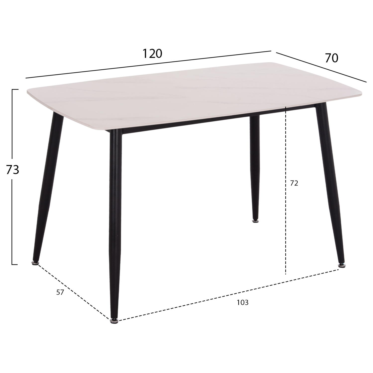 ΣΕΤ ΤΡΑΠΕΖΑΡΙΑΣ 5ΤΜΧ LATRELL HM21192 ΤΡΑΠΕΖΙ ΚΕΡΑΜΙΚΟ TOP-ΒΕΛΟΥΔΟ ΓΚΡΙ ΚΑΡΕΚΛΕΣ - Image 2