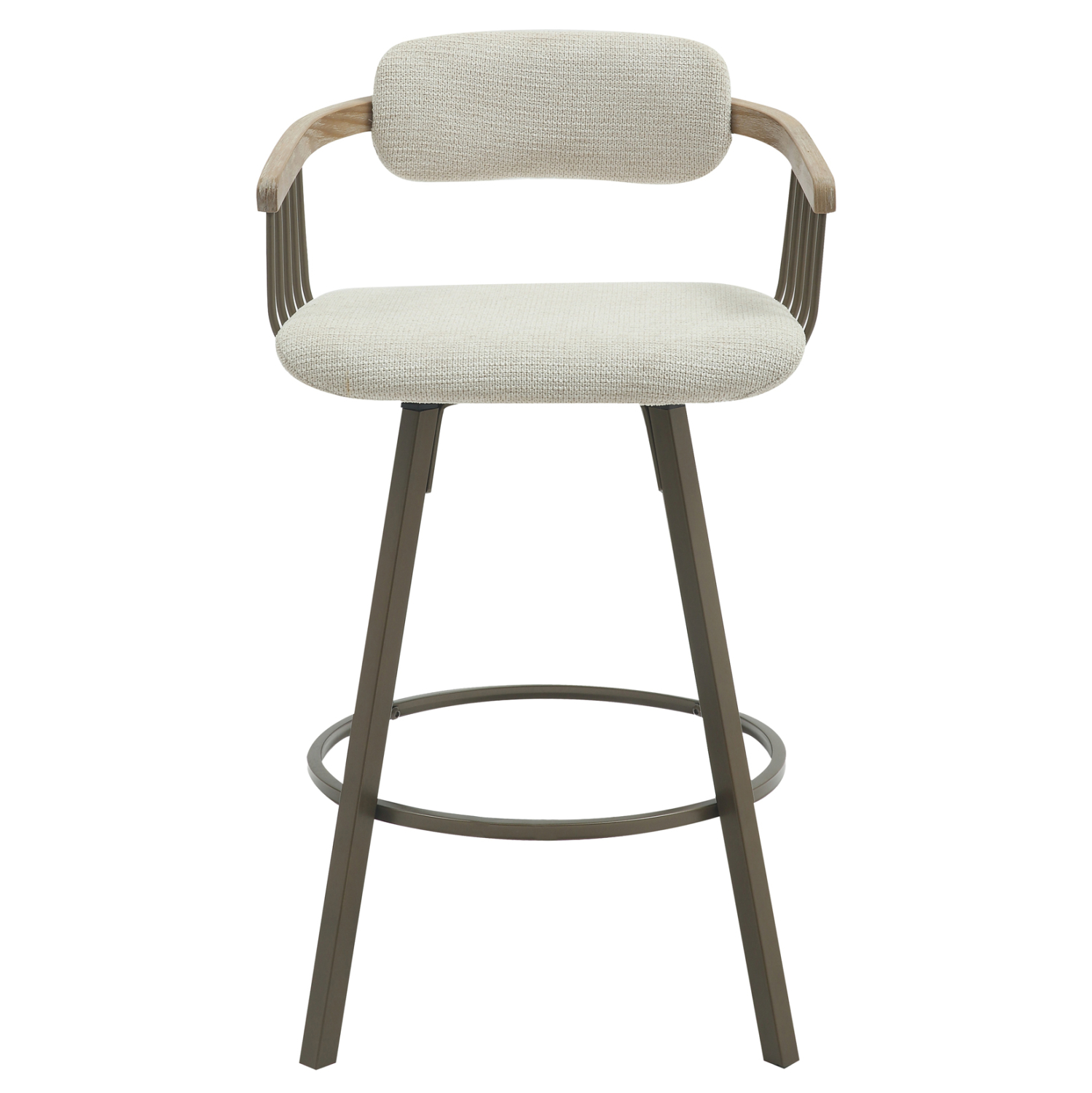 ΣΚΑΜΠΟ ΜΠΑΡ ΠΕΡΙΣΤΡΕΦ. LANG HM9990.01 ΜΕΤ.ΠΟΔΙΑ ΧΑΛΚΙΝΑ-ΕΚΡΟΥ ΥΦΑΣΜΑ 51,5x48,5x89,5Υ - Image 3