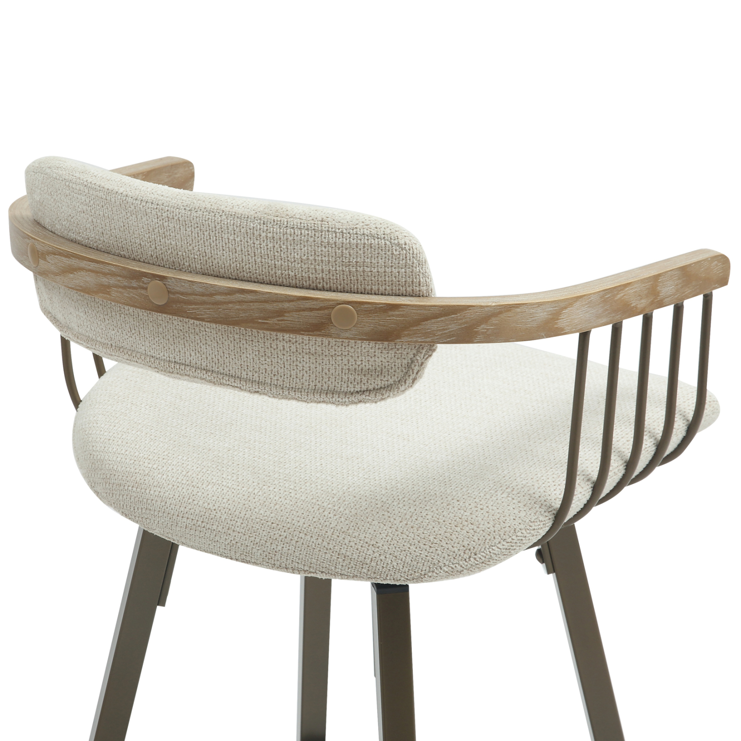 ΣΚΑΜΠΟ ΜΠΑΡ ΠΕΡΙΣΤΡΕΦ. LANG HM9990.01 ΜΕΤ.ΠΟΔΙΑ ΧΑΛΚΙΝΑ-ΕΚΡΟΥ ΥΦΑΣΜΑ 51,5x48,5x89,5Υ - Image 9