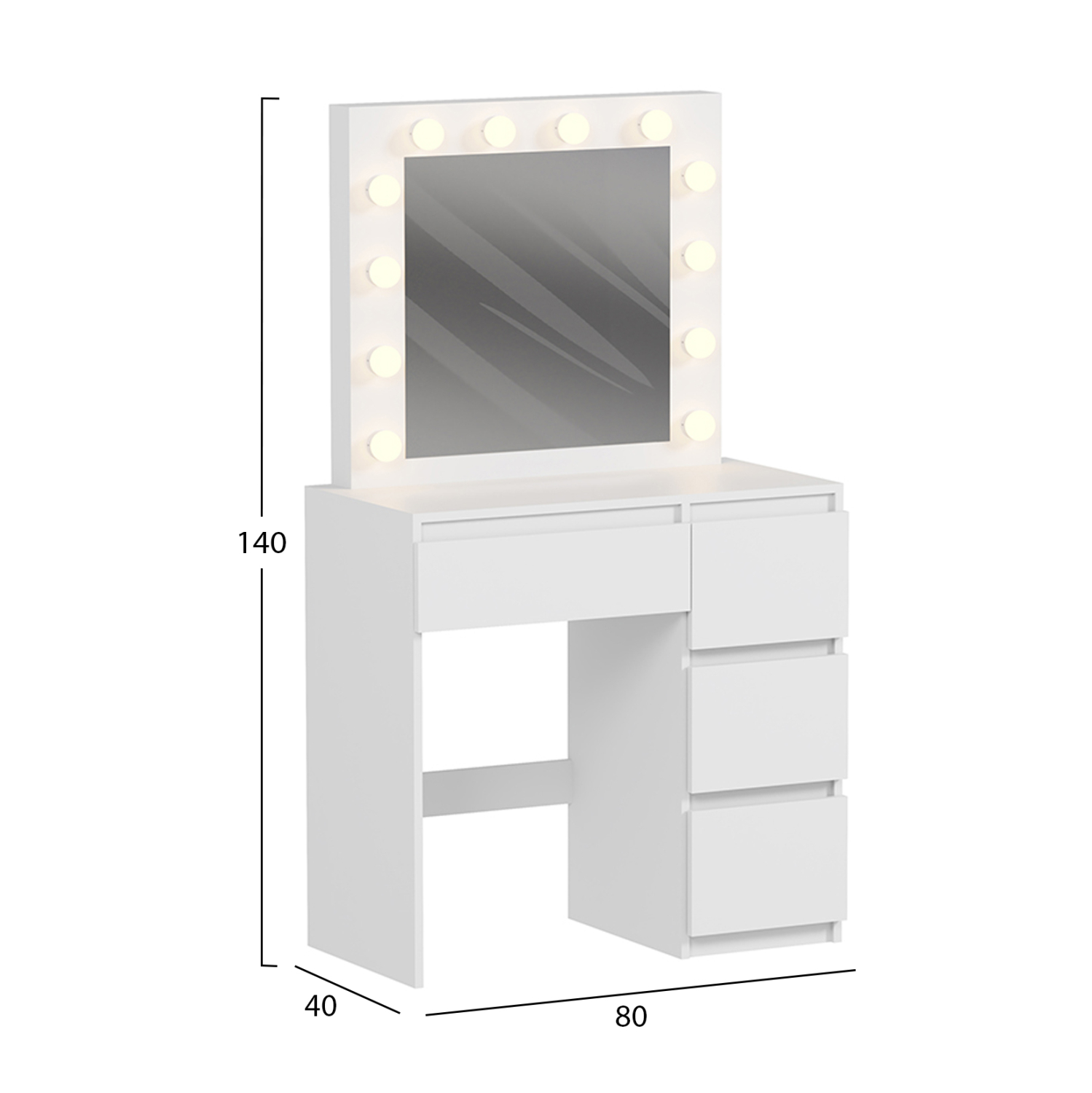 ΤΟΥΑΛΕΤΑ ΜΕ ΦΩΤΙΣΜΟ LED & ΣΥΡΤΑΡΙΑ KEITLIN HM2499.03 ΜΕΛΑΜΙΝΗ ΣΕ ΛΕΥΚΟ 80x40x140Υεκ. - Image 3