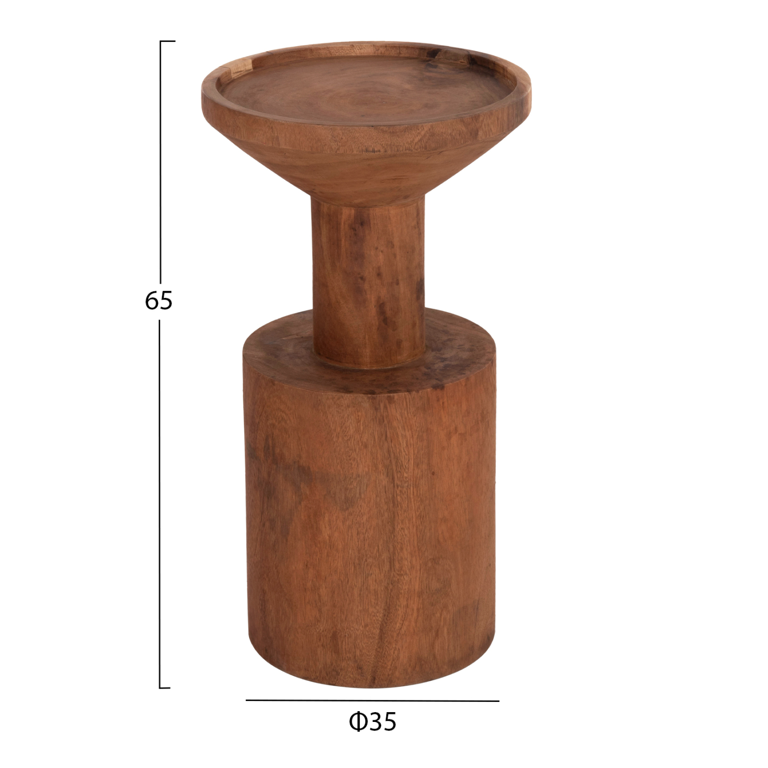 ΤΡΑΠΕΖΙ ΒΟΗΘΗΤΙΚΟ BERMAL HM9889.11 ΜΑΣΙΦ ΞΥΛΟ SUAR ΣΕ ΦΥΣΙΚΟ Φ35x65Υεκ. - Image 2