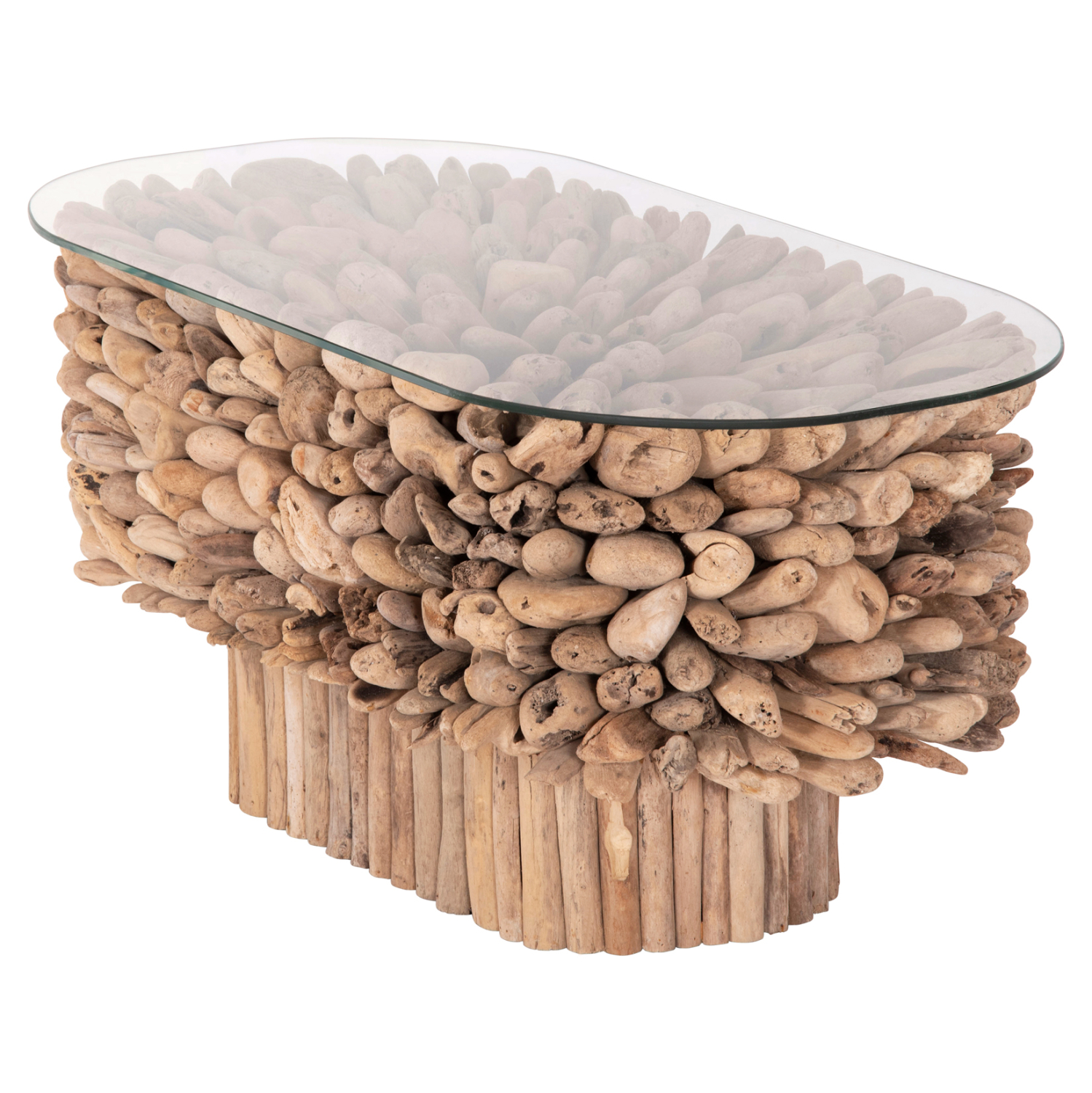 ΤΡΑΠΕΖΙ ΣΑΛΟΝΙΟΥ ΟΒΑΛ SPARROW HM9962 DRIFTWOOD--ΓΥΑΛΙ 106x55,5x50,5Υεκ. - Image 4