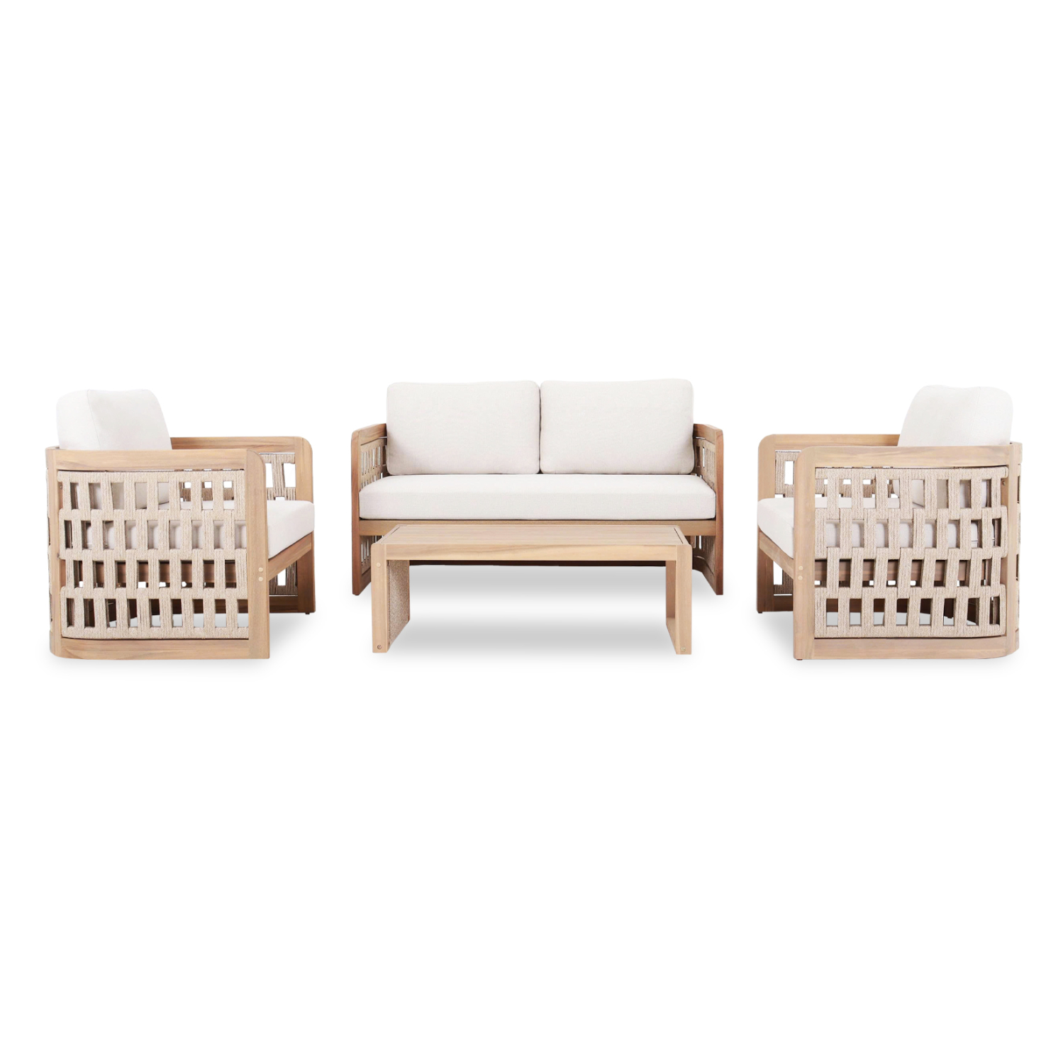 ΣΕΤ ΣΑΛΟΝΙ 4ΤΜΧ LUDVALD SM6446 ΞΥΛΟ ΑΚΑΚΙΑΣ-ΣΧΟΙΝΙ-ΜΠΕΖ ΜΑΞΙΛΑΡΙΑ