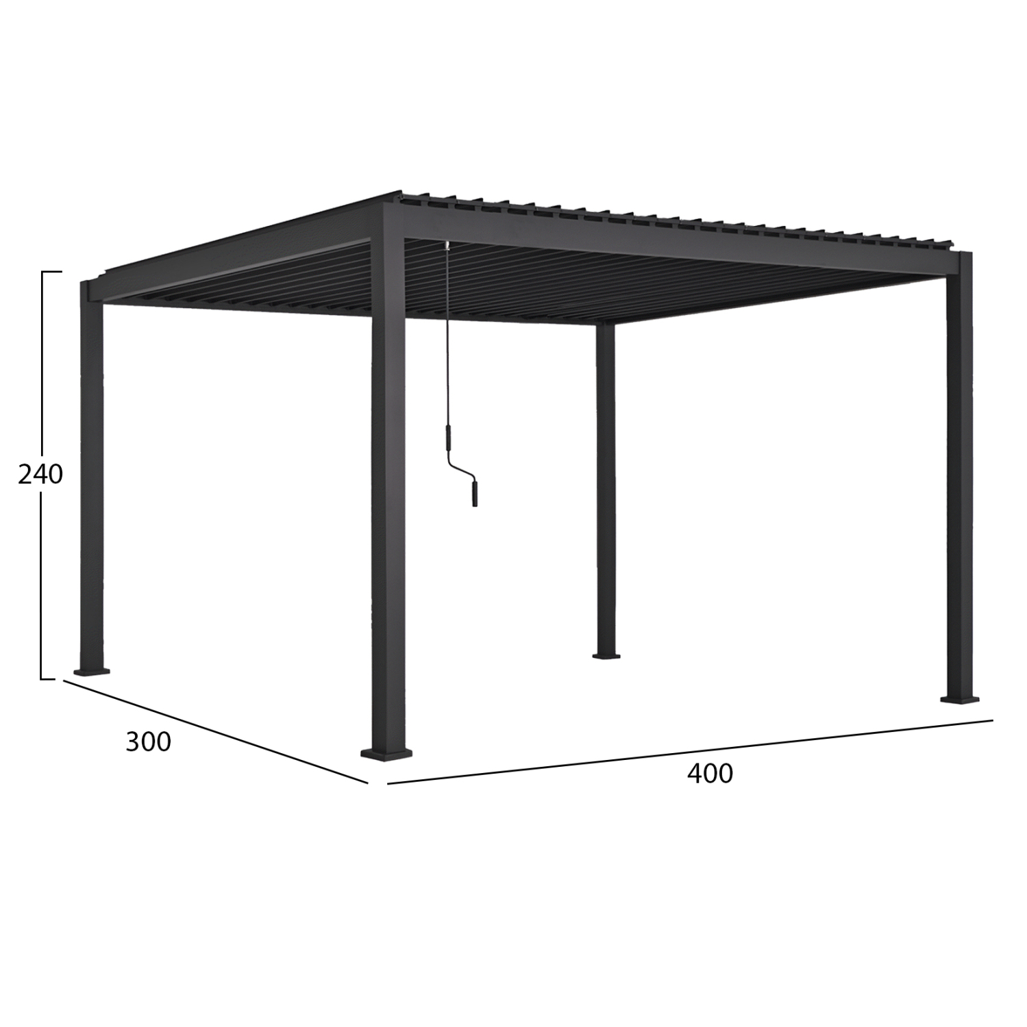 ΒΙΟΚΛΙΜΑΤΙΚΗ ΠΕΡΓΚΟΛΑ ΑΛΟΥΜΙΝΙΟΥ DOMECIL HM6612.01 ΜΕ ΜΕΤΑΛ. ΠΕΡΣΙΔΕΣ--300x400x240Υ - Image 2