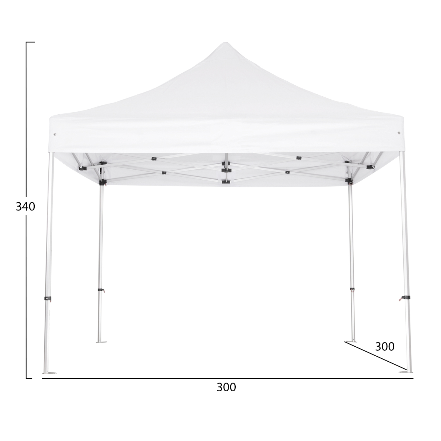 GAZEBO ΕΠΑΓΓΕΛΜΑΤΙΚΟ ΒΑΡΕΩΣ ΤΥΠΟΥ CRESSEN HM6305 ΠΤΥΣΣΟΜΕΝΟ ΑΛΟΥΜΙΝΙΟΥ 3x3x3,4Y - Image 2